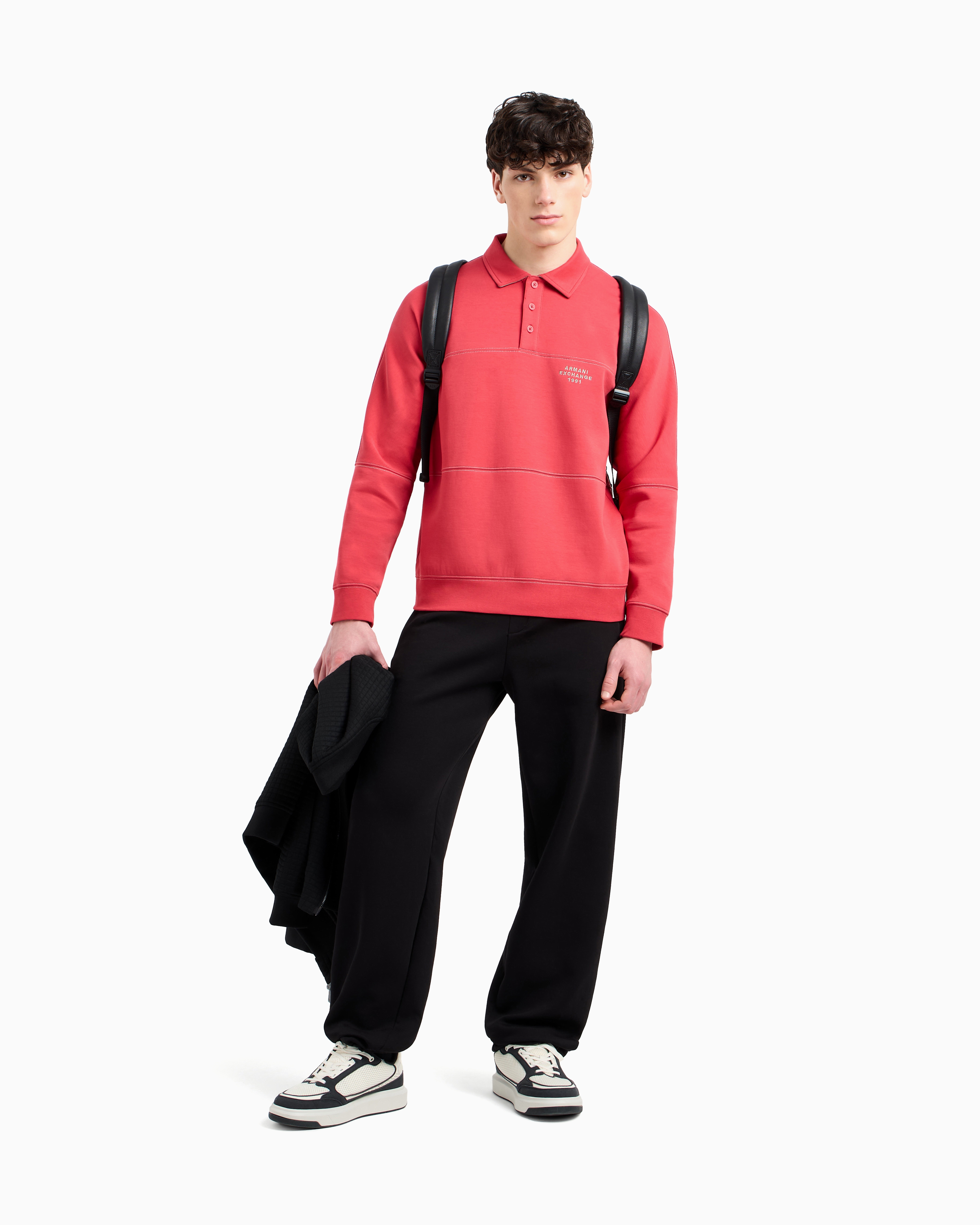 Armani Exchange - Bonded Stretch Fleece Joggers, Man, Black, Size: