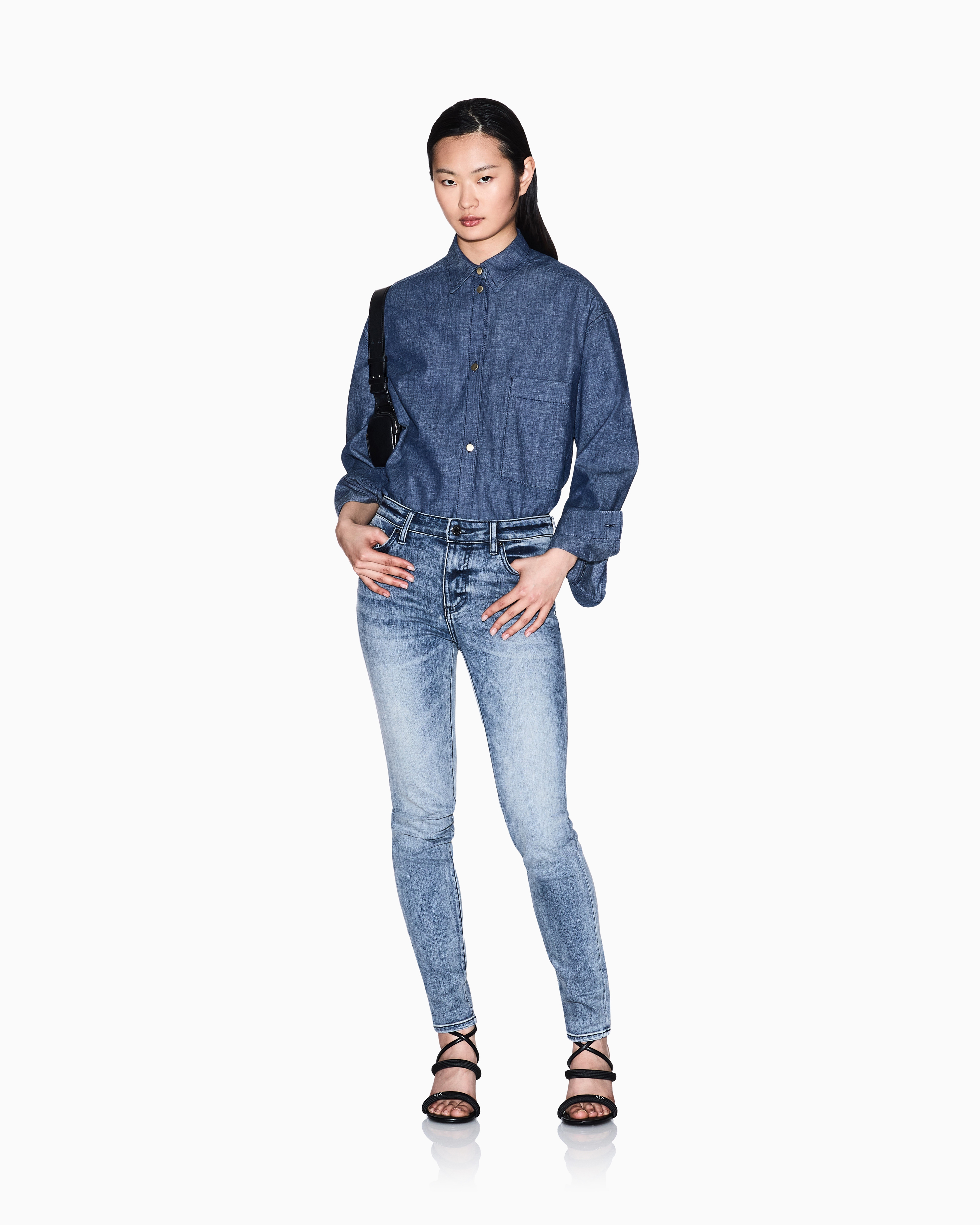 Armani Exchange - J69 super skinny jeans stretch denim, Woman, Blue, Size: