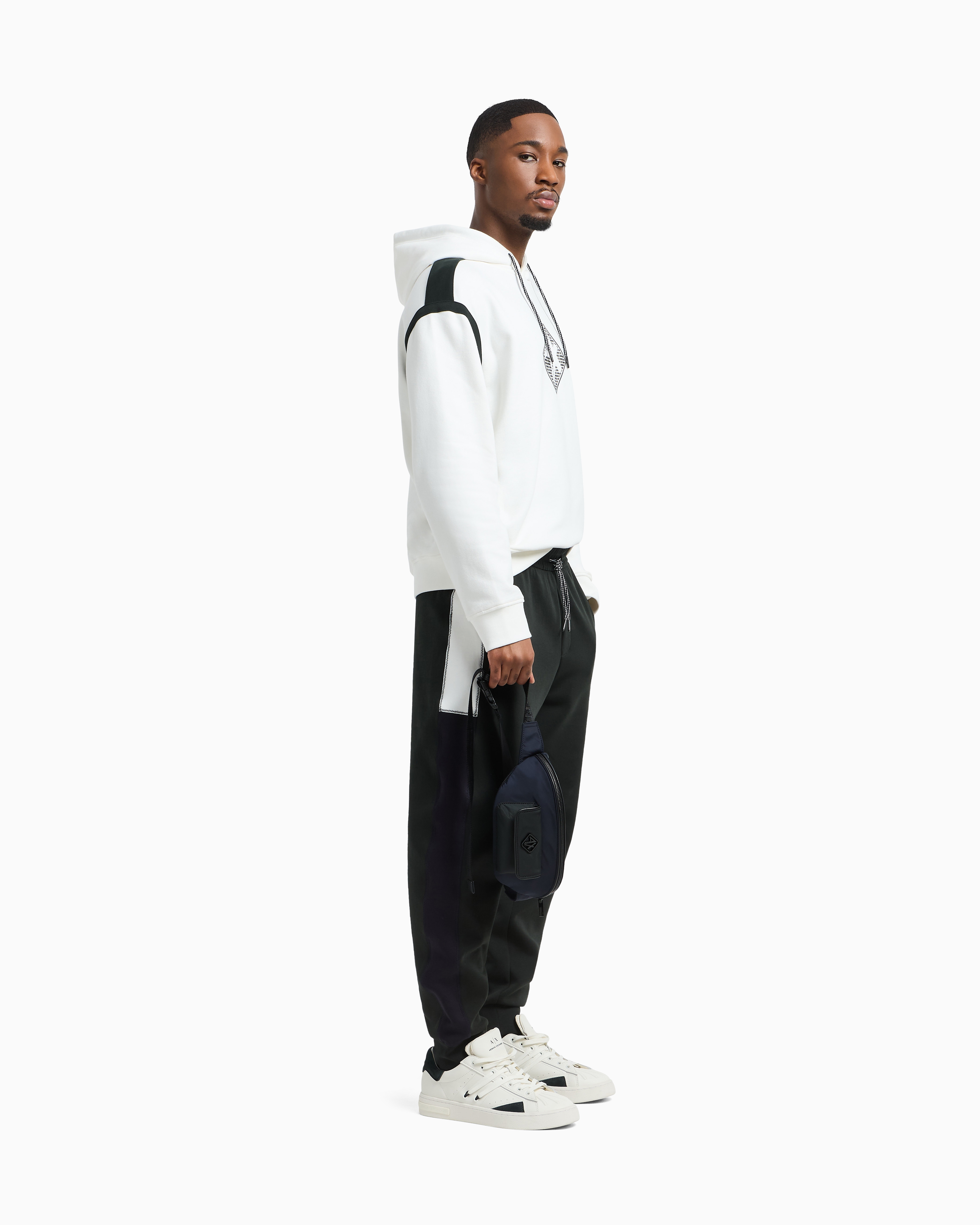 Armani Exchange - Hoodie with maxi logo on the chest, Man, White, Size: