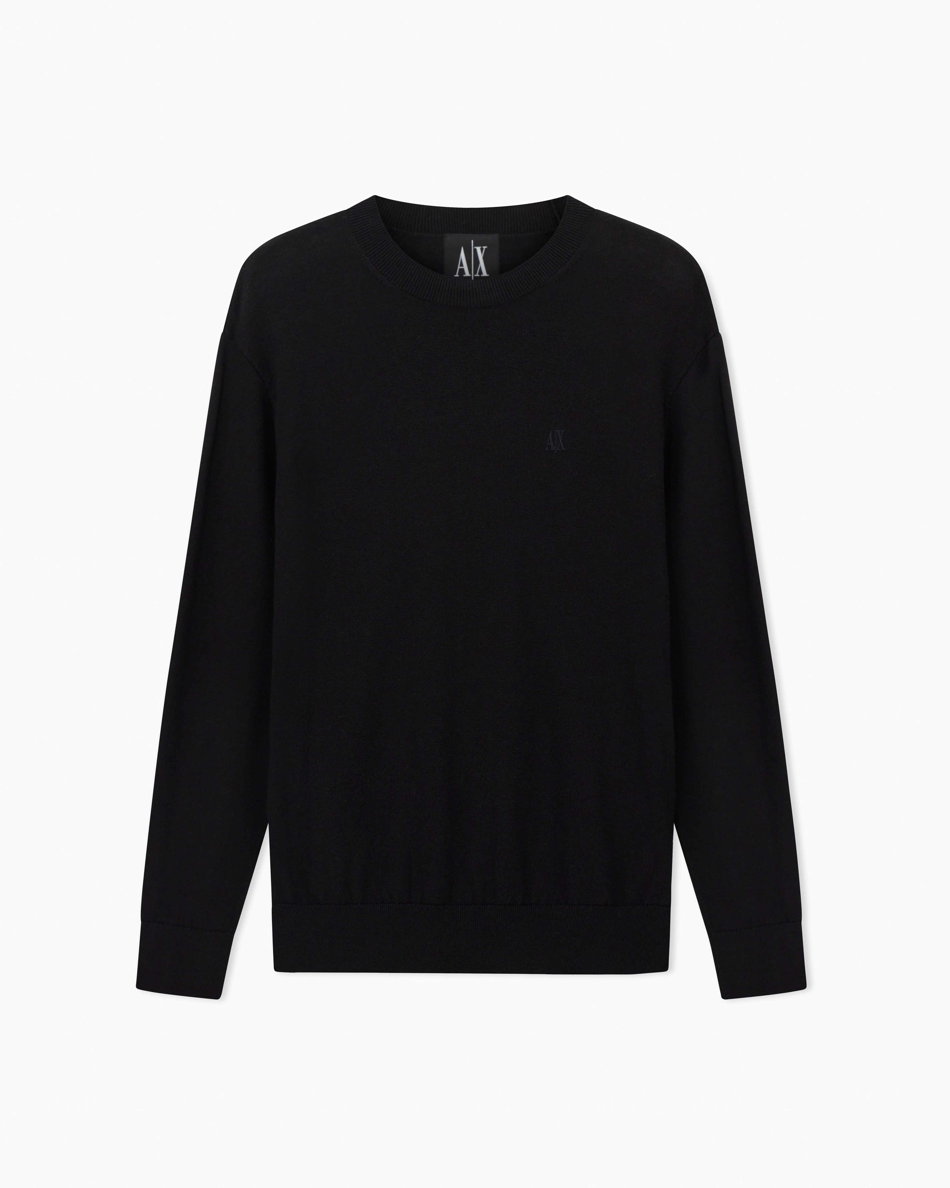 Cotton Blend Crew Neck Sweater
