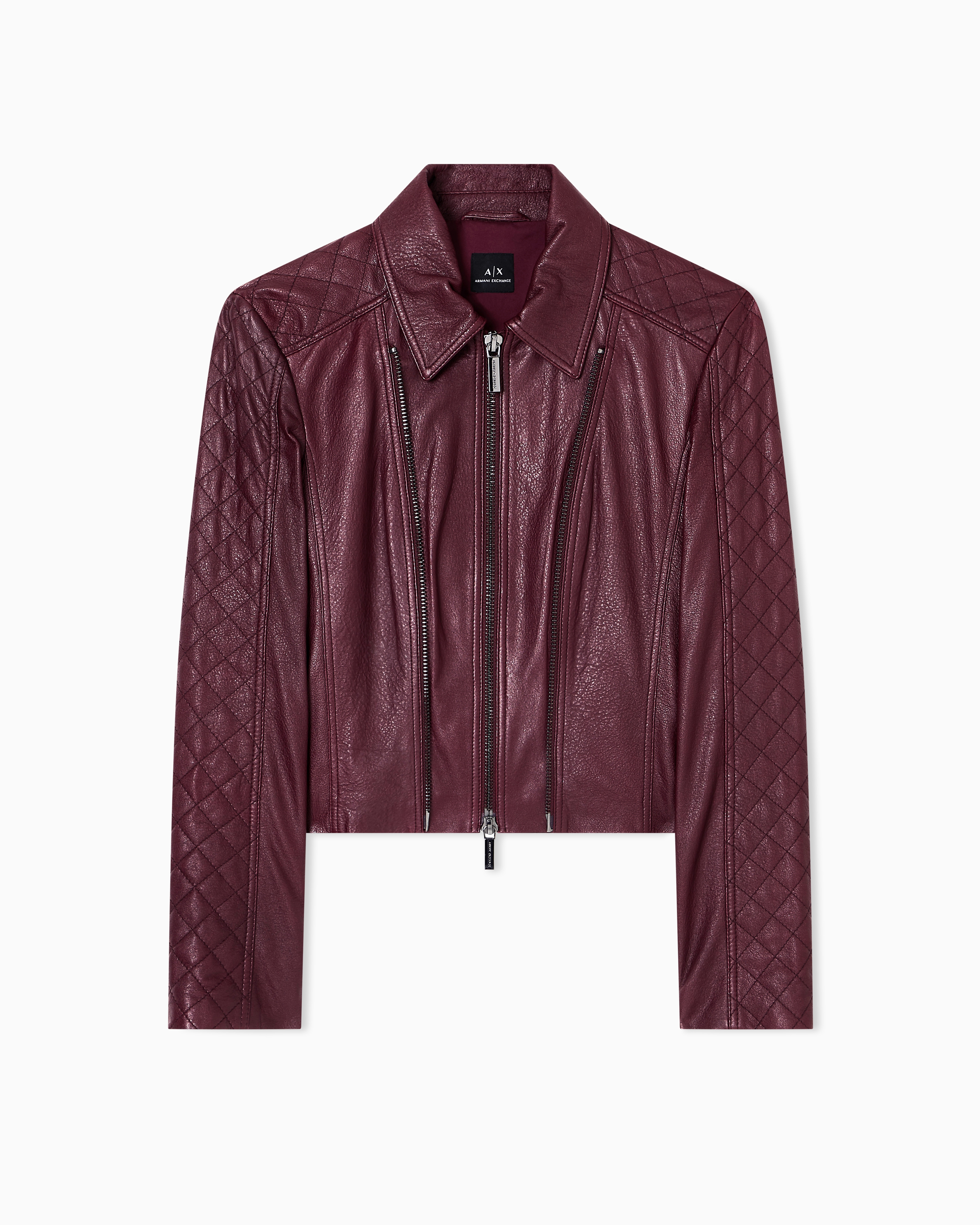 Armani Exchange Leather Jackets In Red