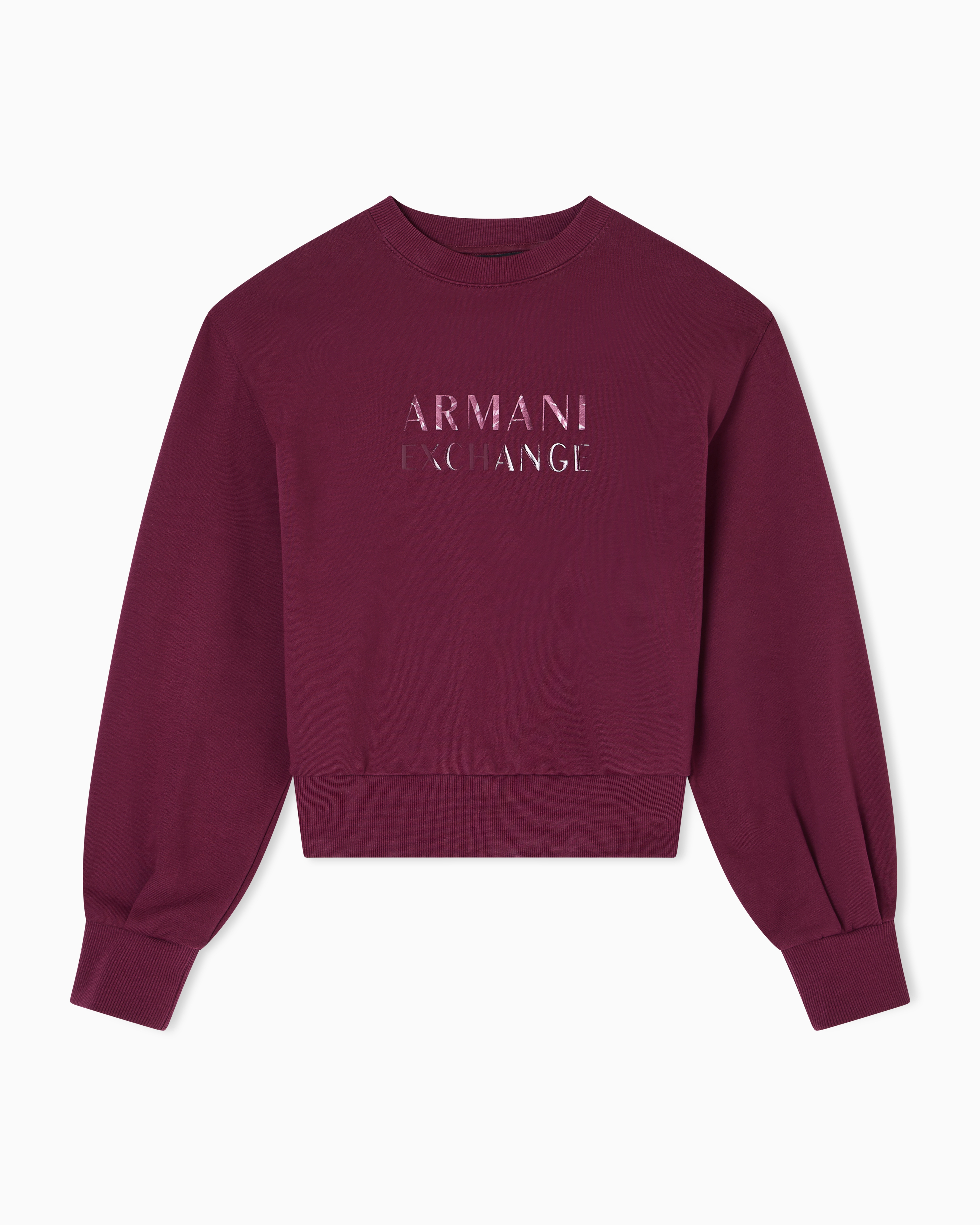 Armani Exchange - Graphic Logo Sweatshirt, Woman, Burgundy, Size: