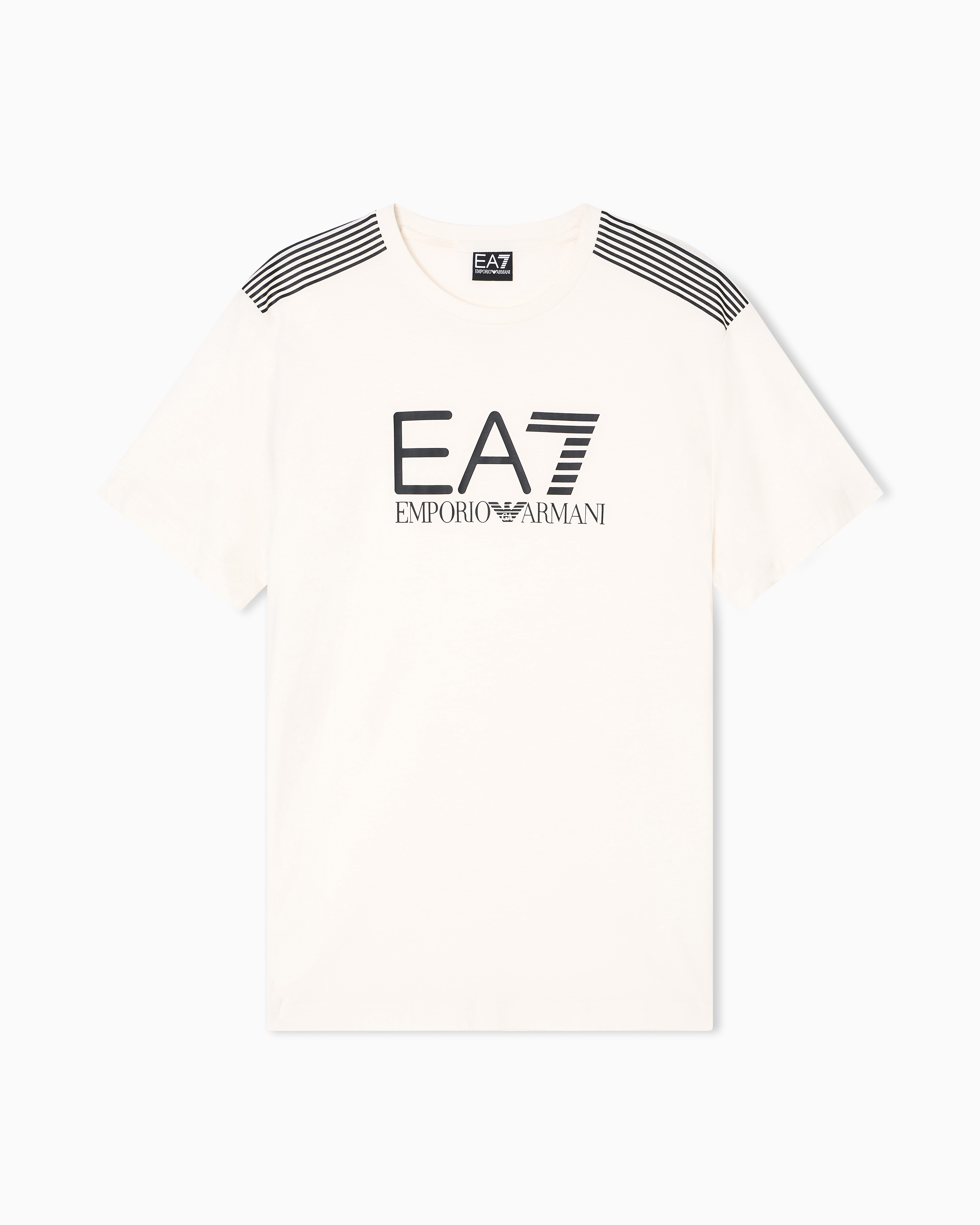 Ea7 T-shirt Ras-du-cou 7 Lines En Jersey De Mélange De Coton Asv