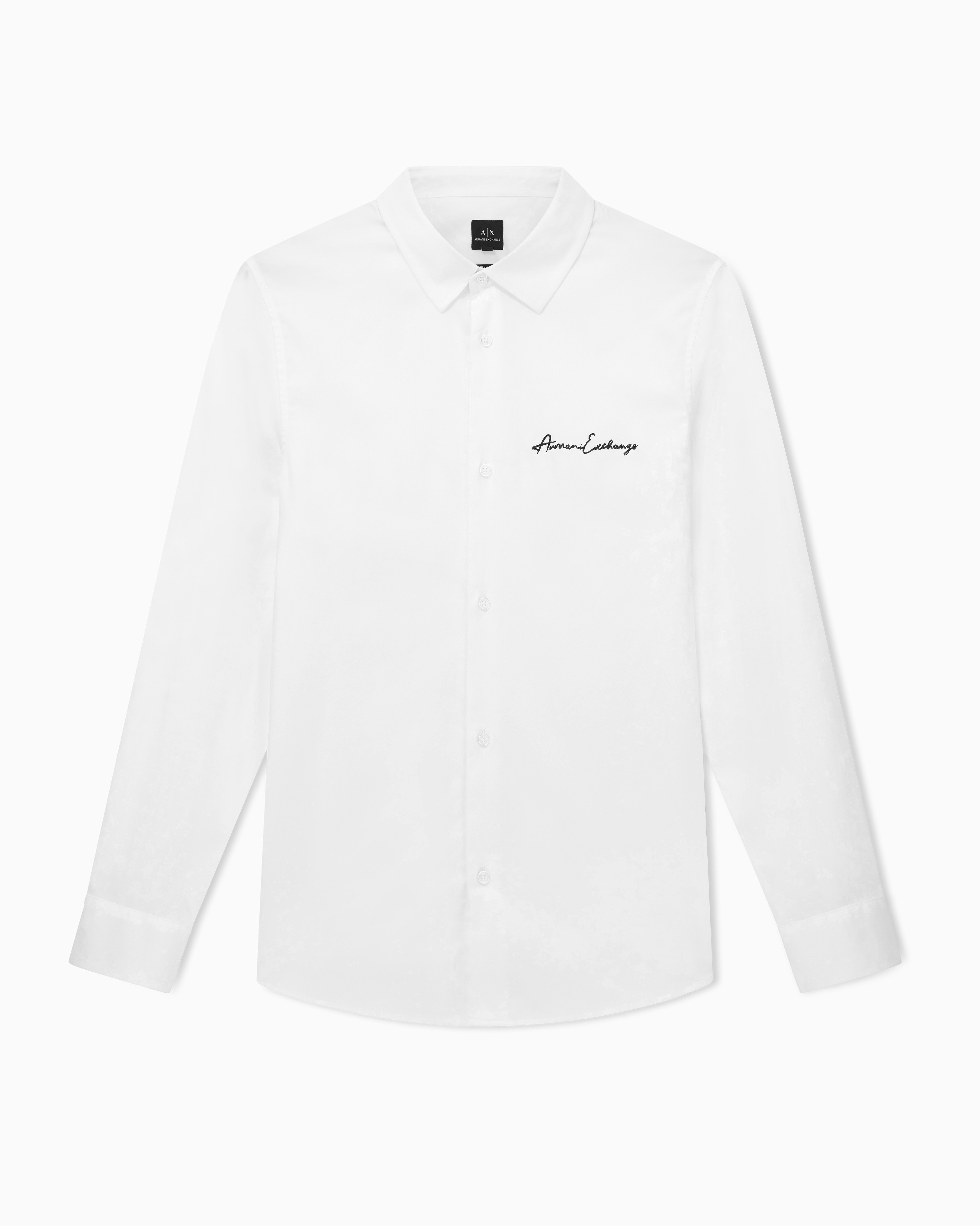 Regular fit shirt with embroidered logo | Armani Exchange