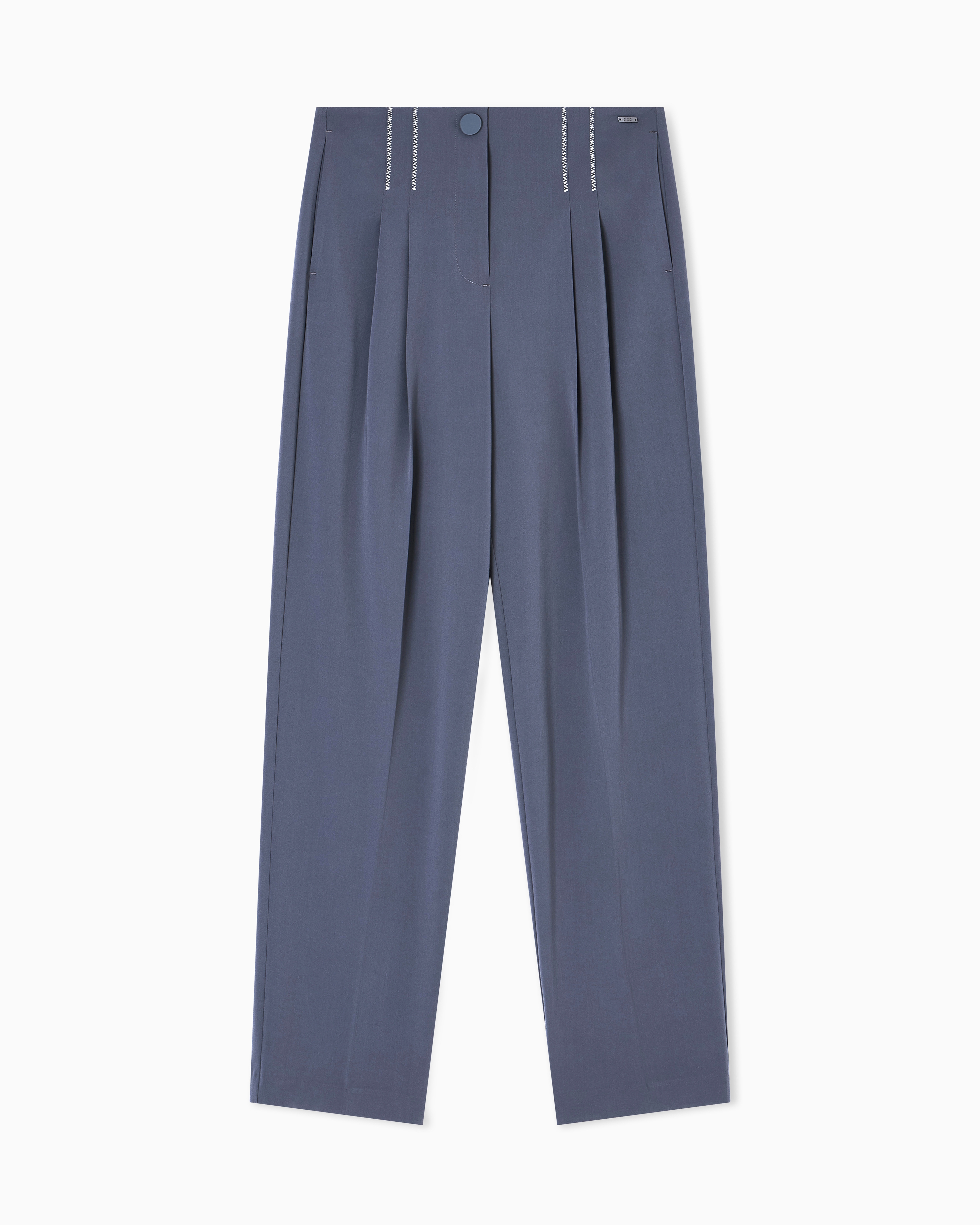Armani Exchange - Pants with pleats, Woman, Grey, Size: