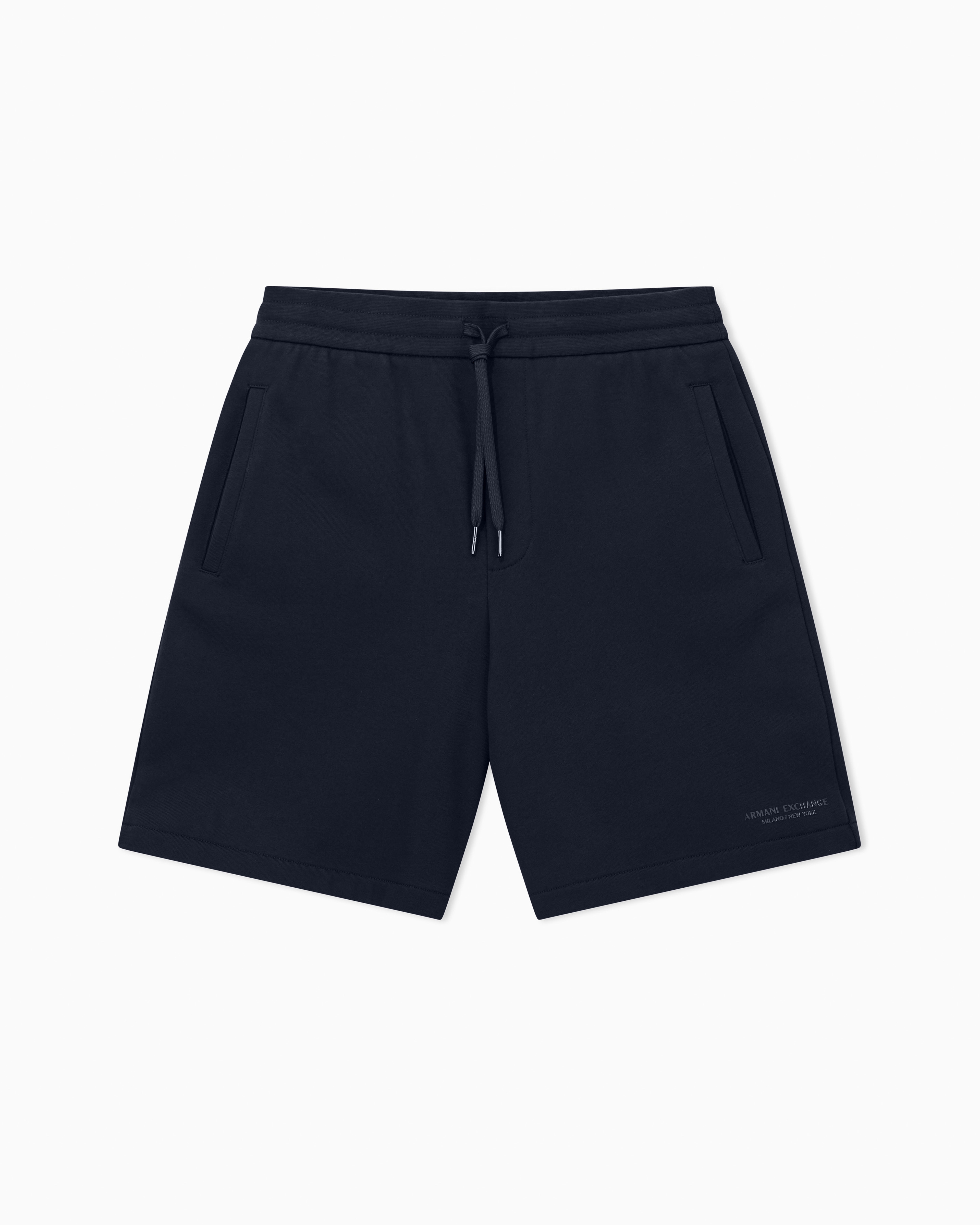 Armani Exchange - Shorts with tone-on-tone logo, Man, Navy Blue, Size: