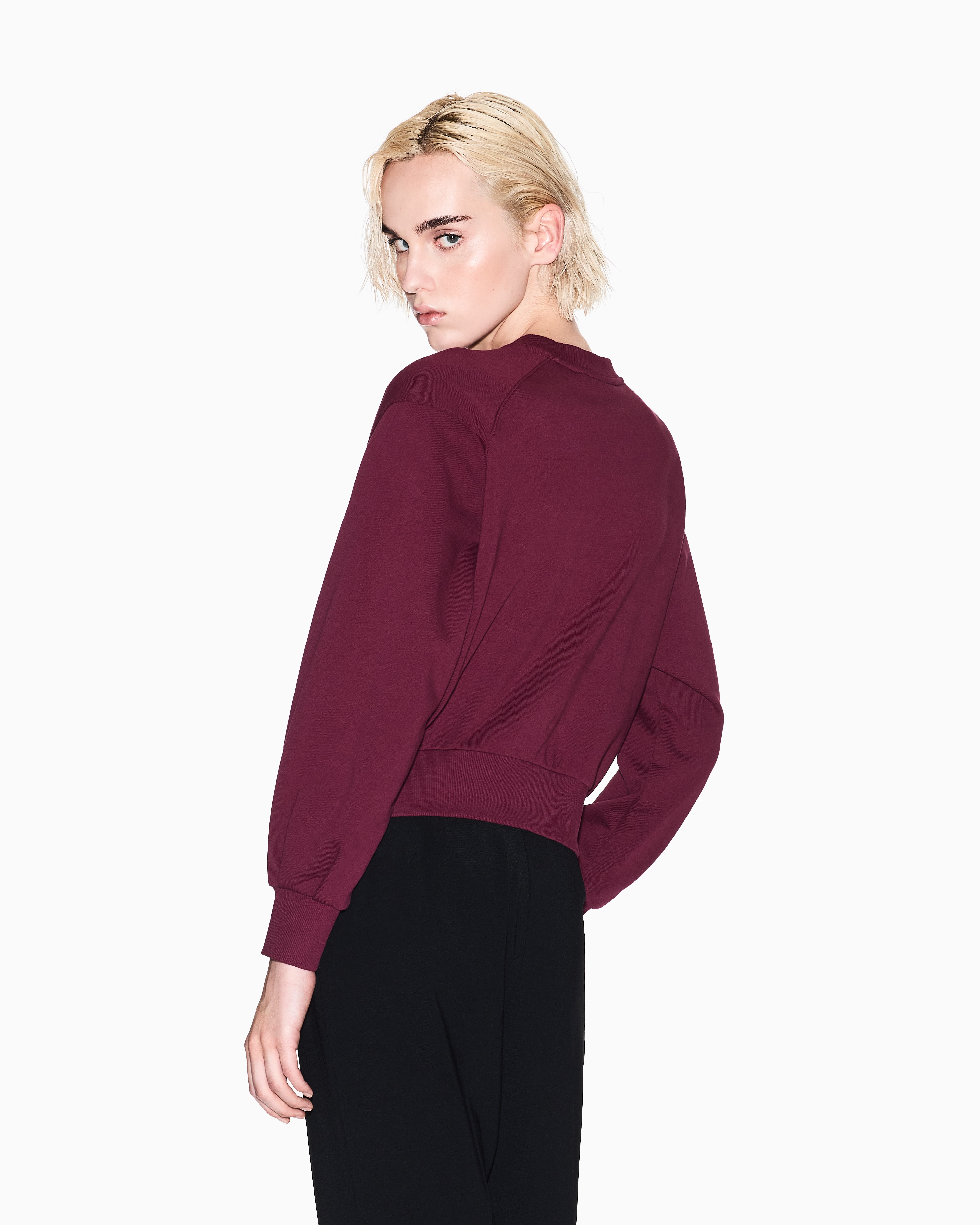 Armani Exchange - Graphic Logo Sweatshirt, Woman, Burgundy, Size: