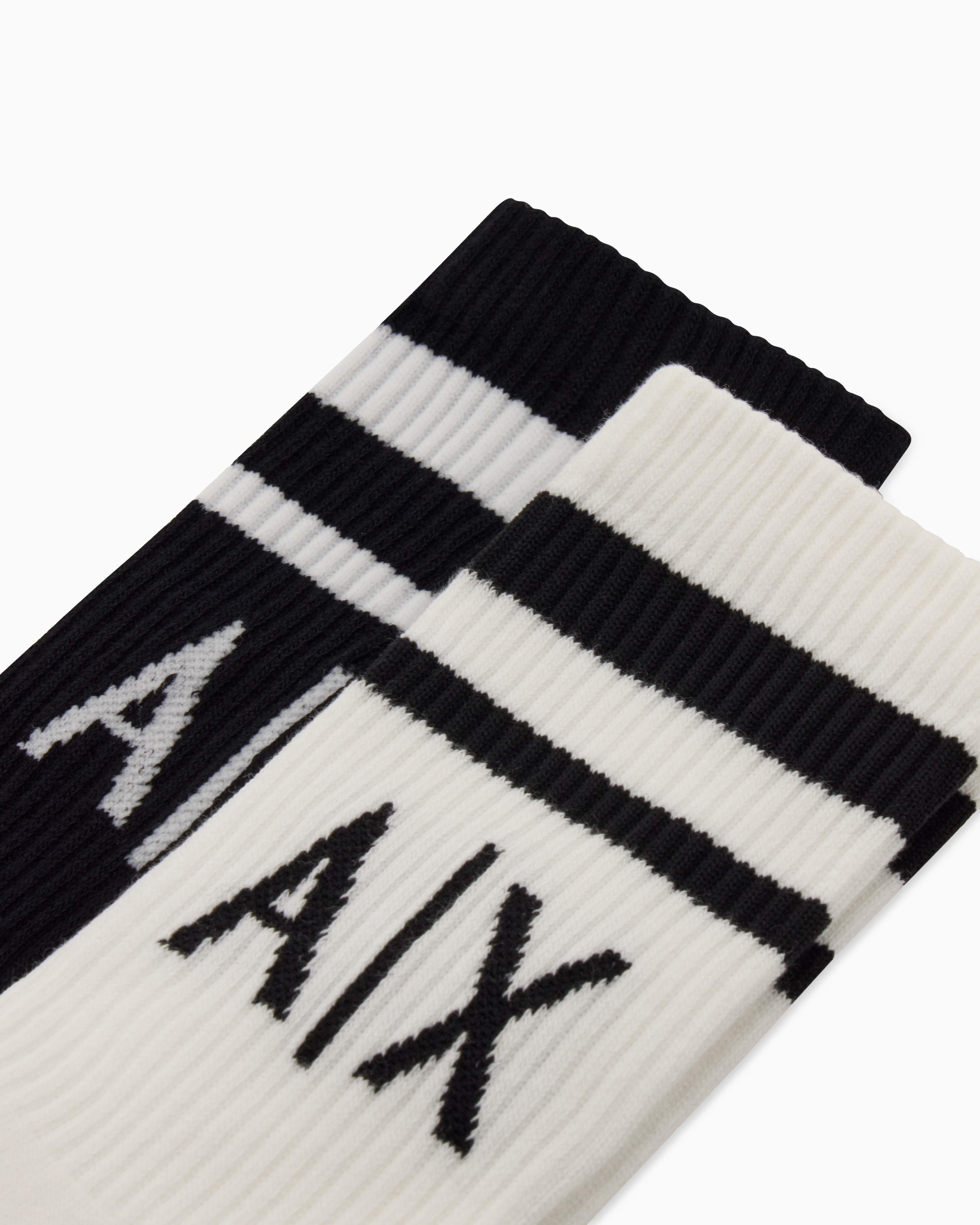 Set of 2 pairs of mixed cotton socks with logo