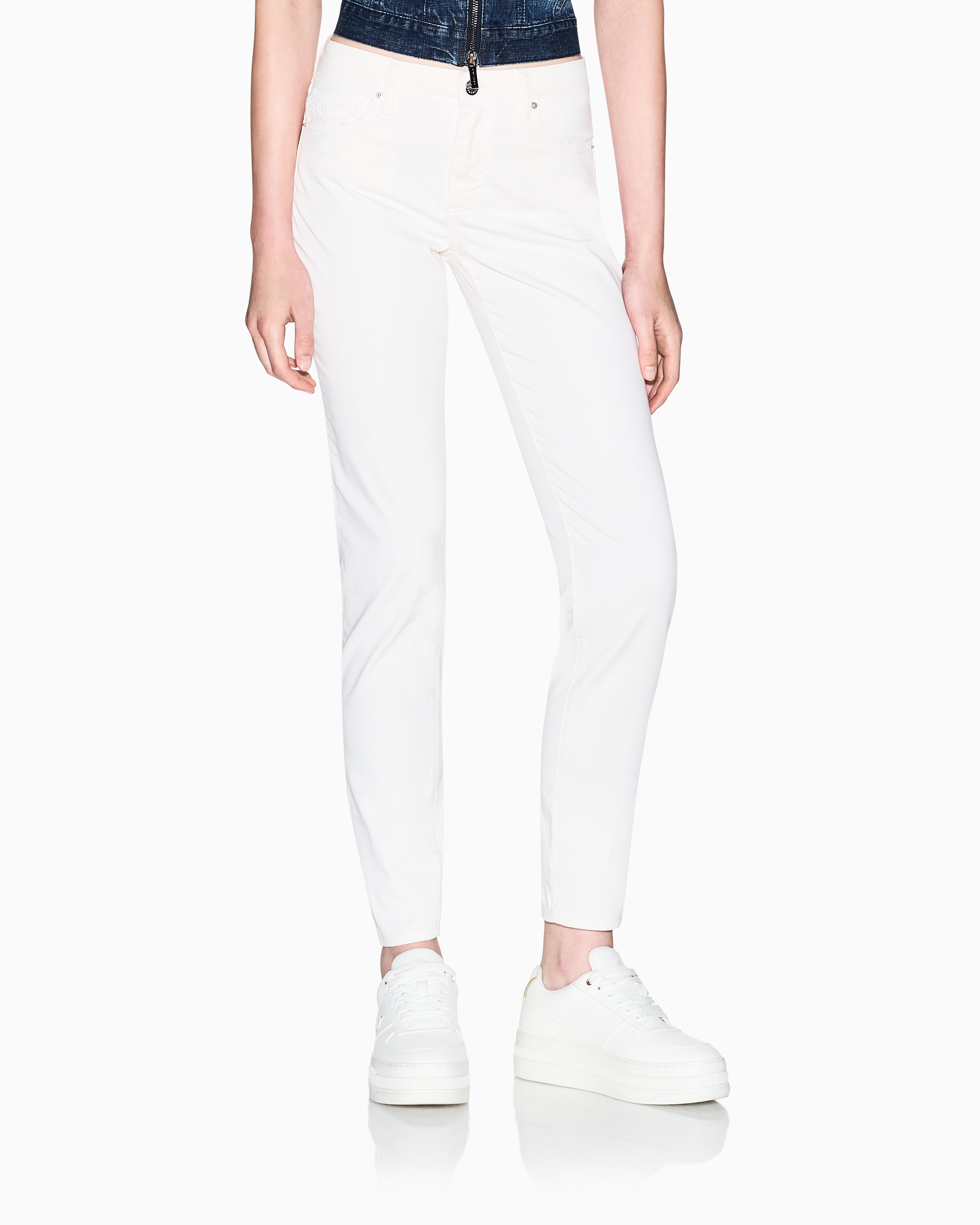 Armani Exchange Super Skinny Jeans In Stretch Satin In White