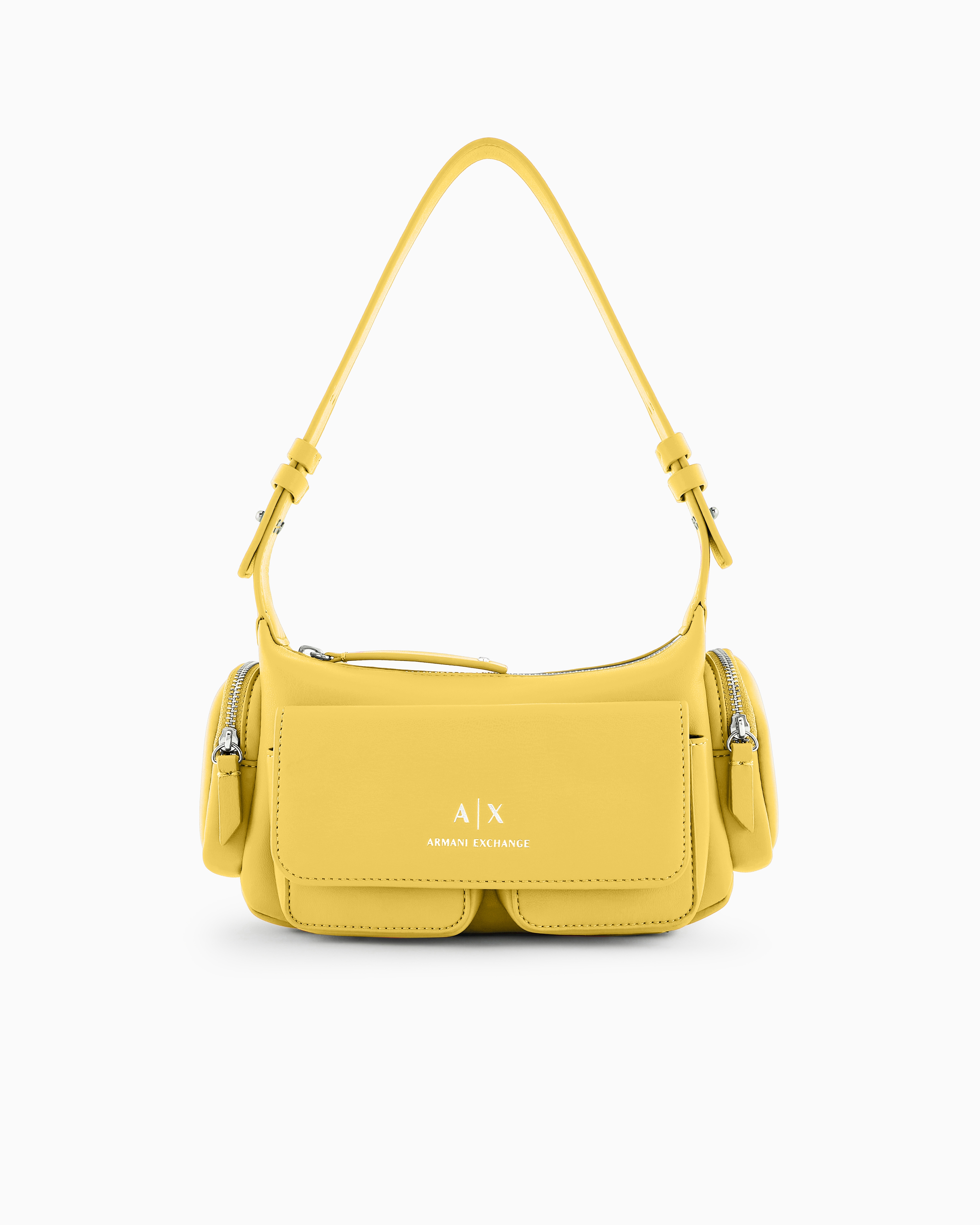 Armani Exchange - Large shoulder bag with side pockets, Woman, Yellow, Size: TU