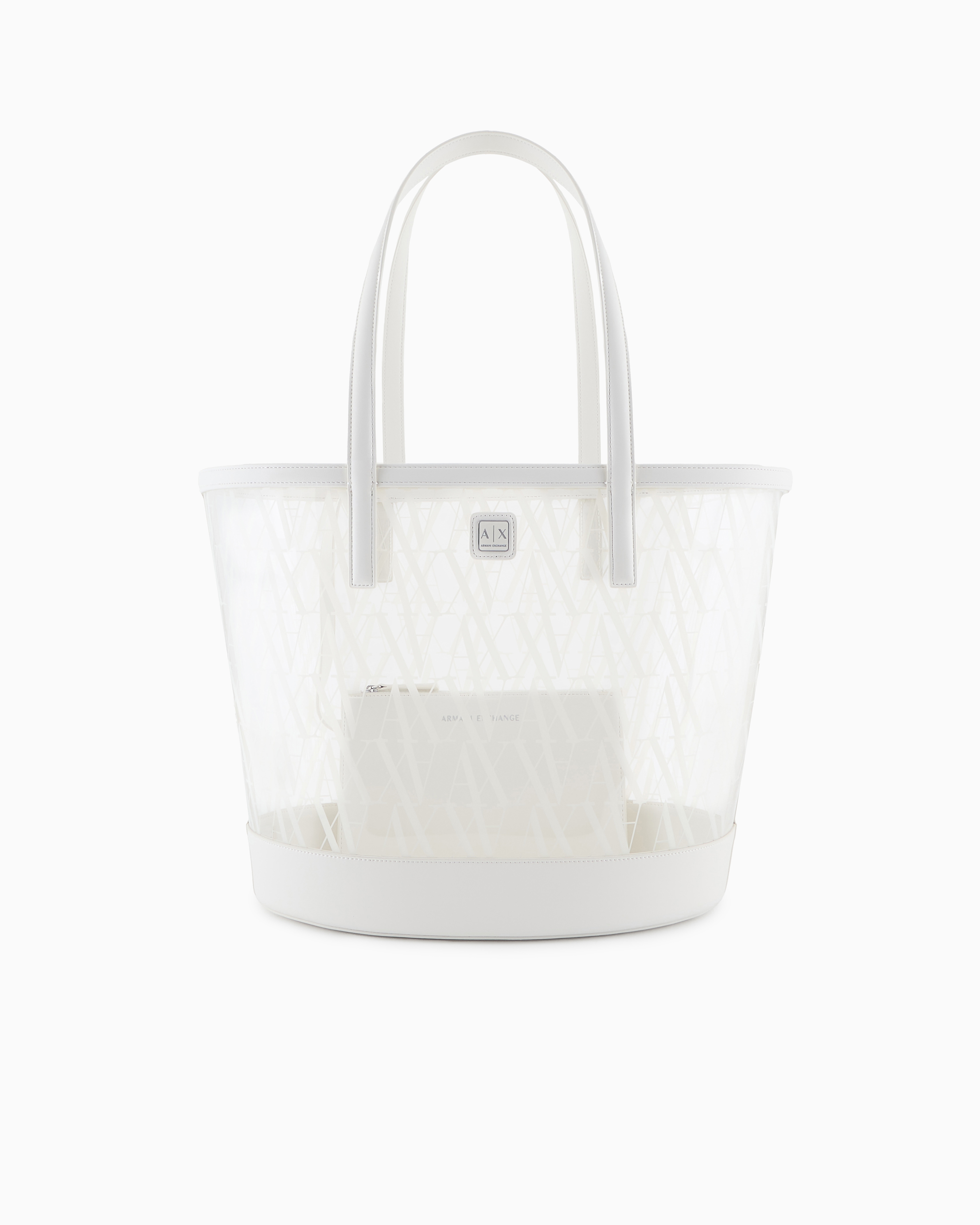 ハンドバッグ ARMONIA TRANSPARENT HANDBAG Transparent shopper bag with allover logo | Armani Exchange