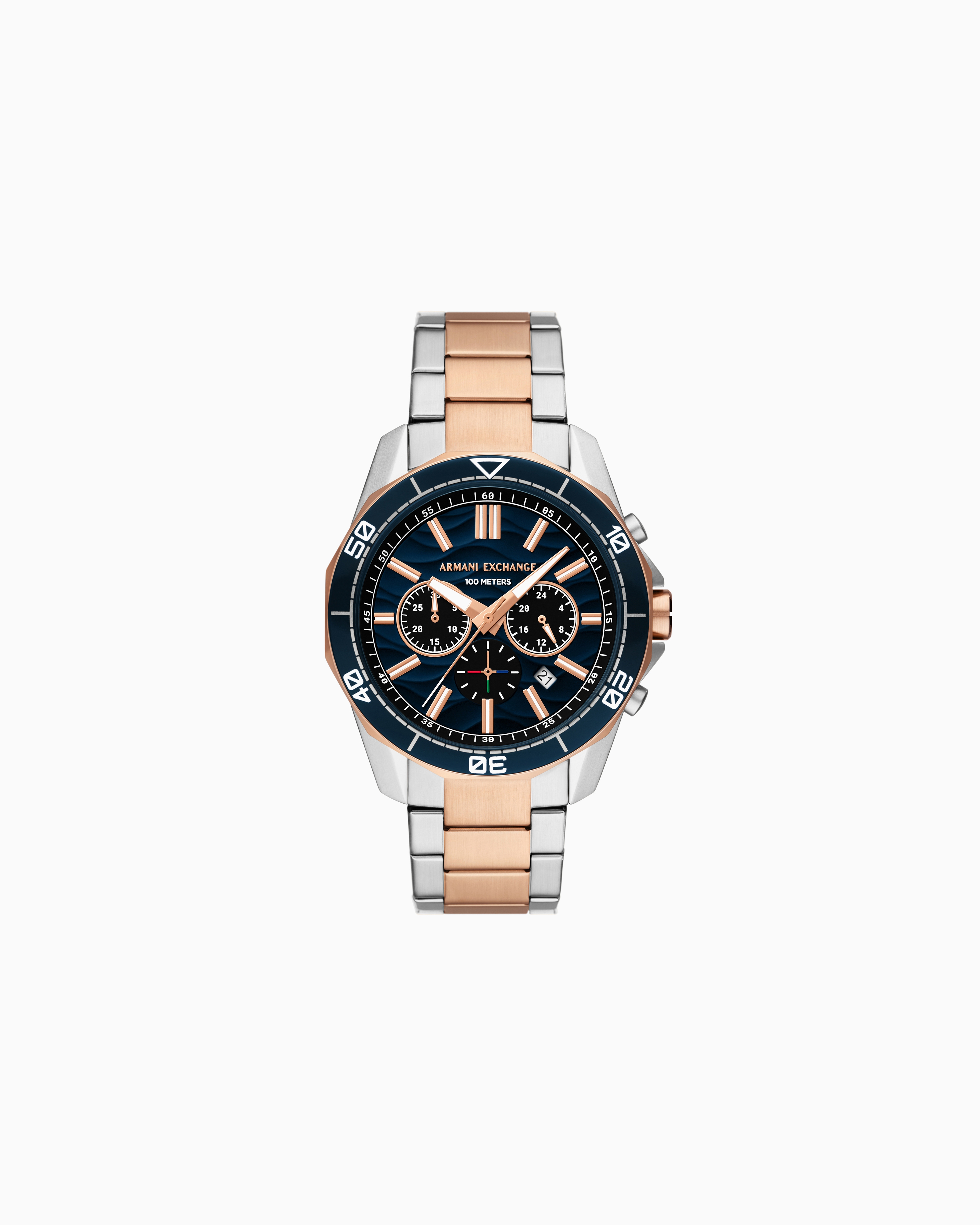 Armani Exchange - Armani Exchange Chronograph Two-Tone Stainless Steel Watch, Man, Multicoloured, Size: TU