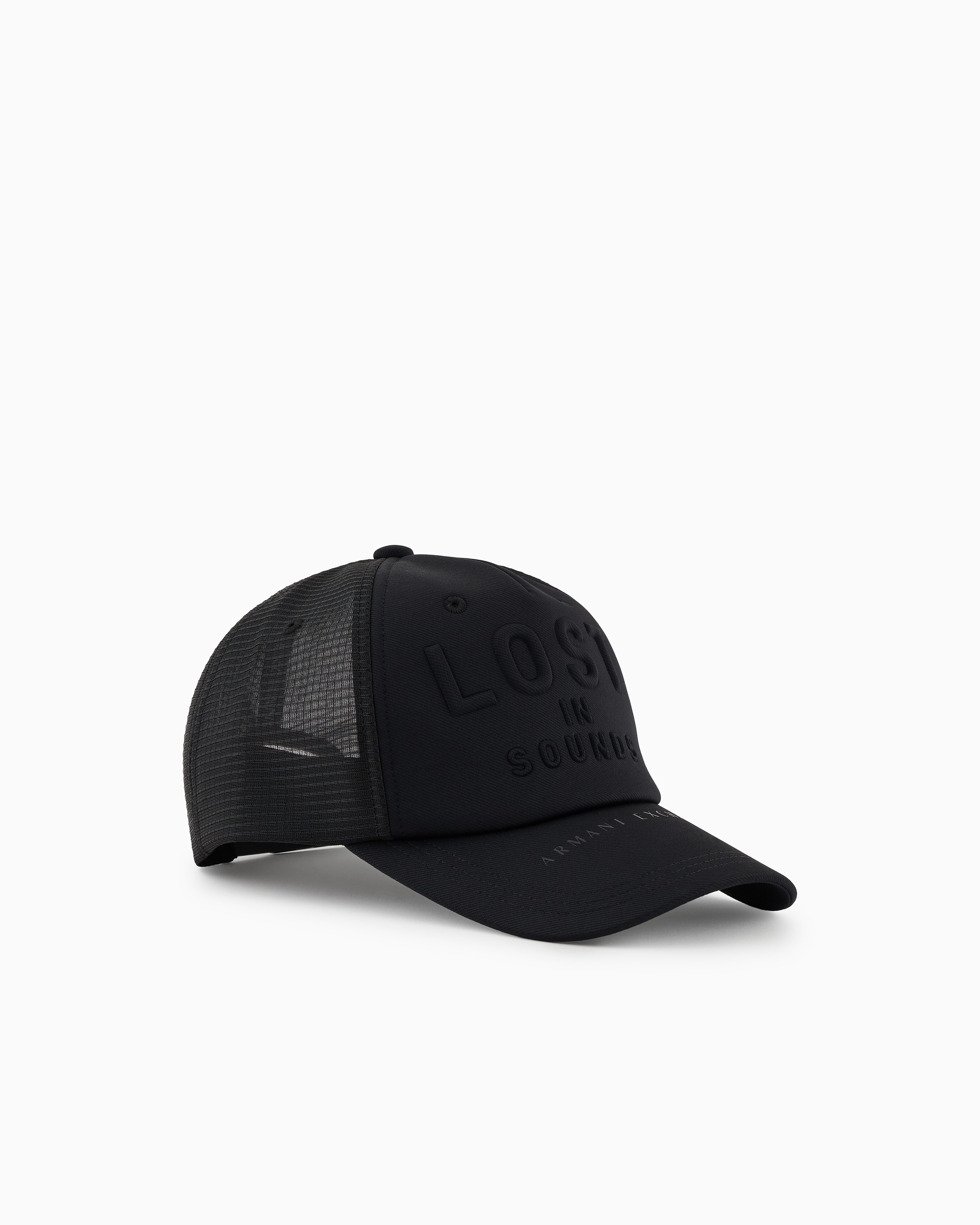 Armani Exchange - Hat with mesh insert, Man, Black, Size: TU