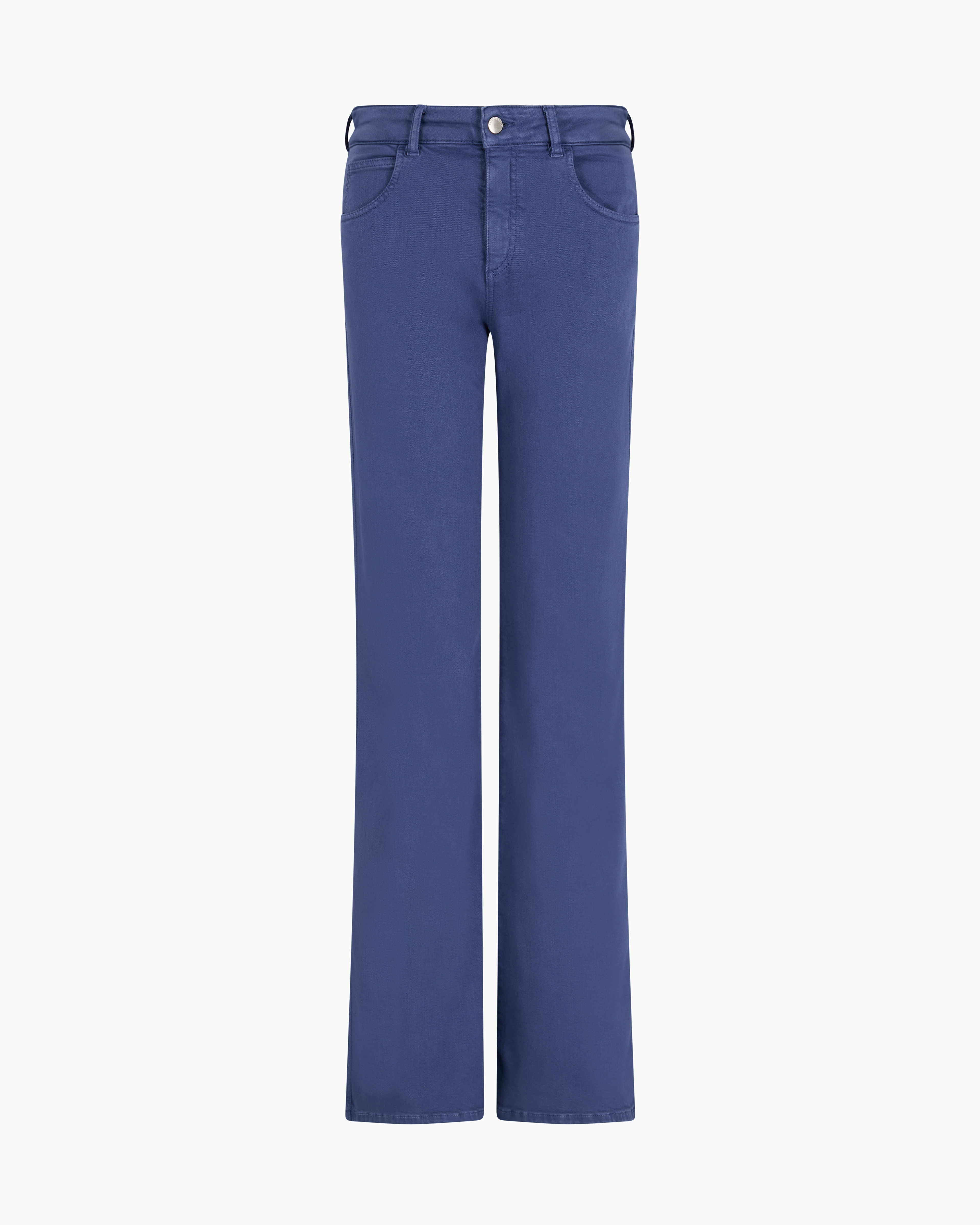 Emporio Armani - J9D mid-rise jeans with a flared hem garment-dyed viscose blend, Woman, Blue, Size: