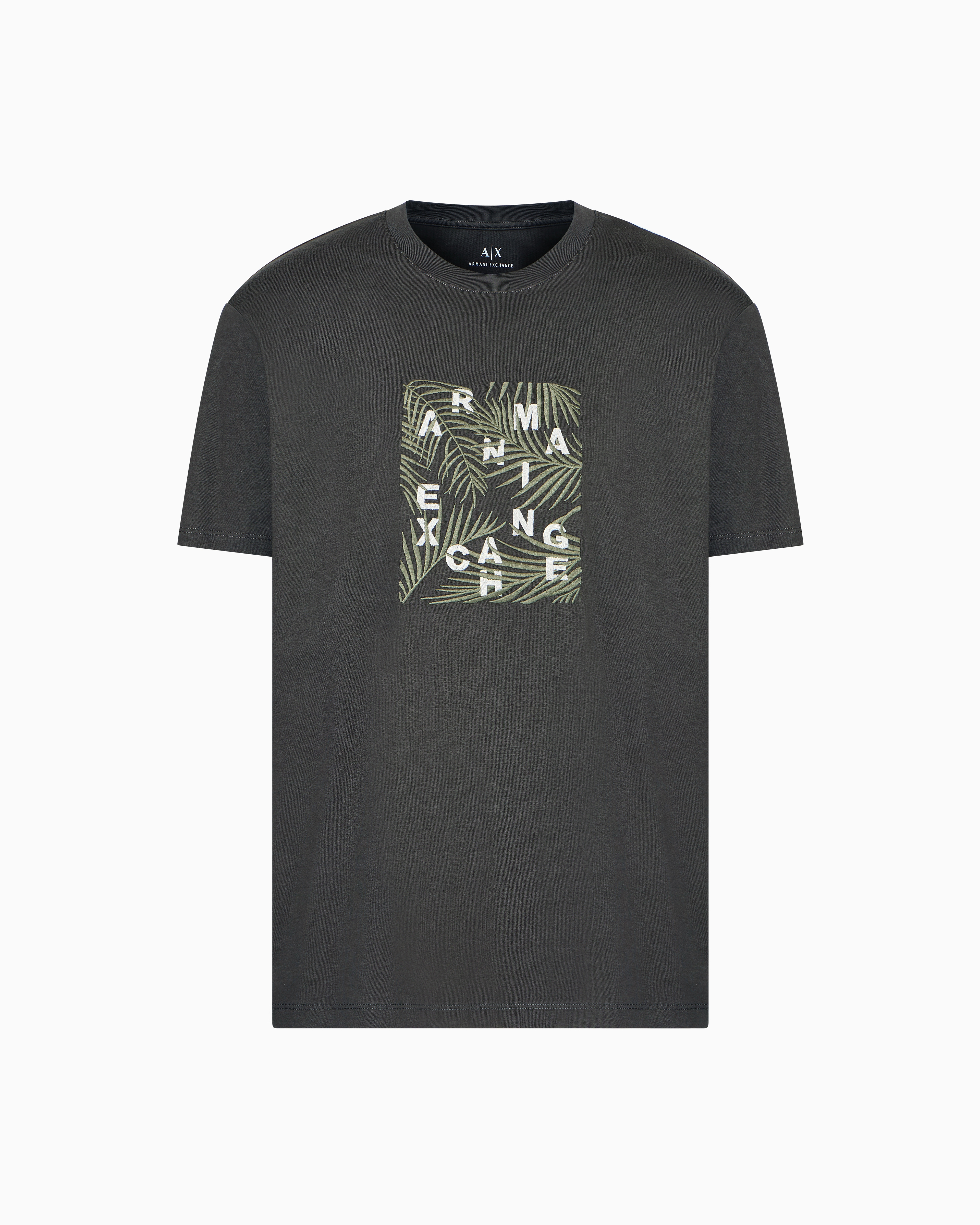Armani Exchange - Regular fit ASV palm tree print t-shirt, Man, Green, Size: