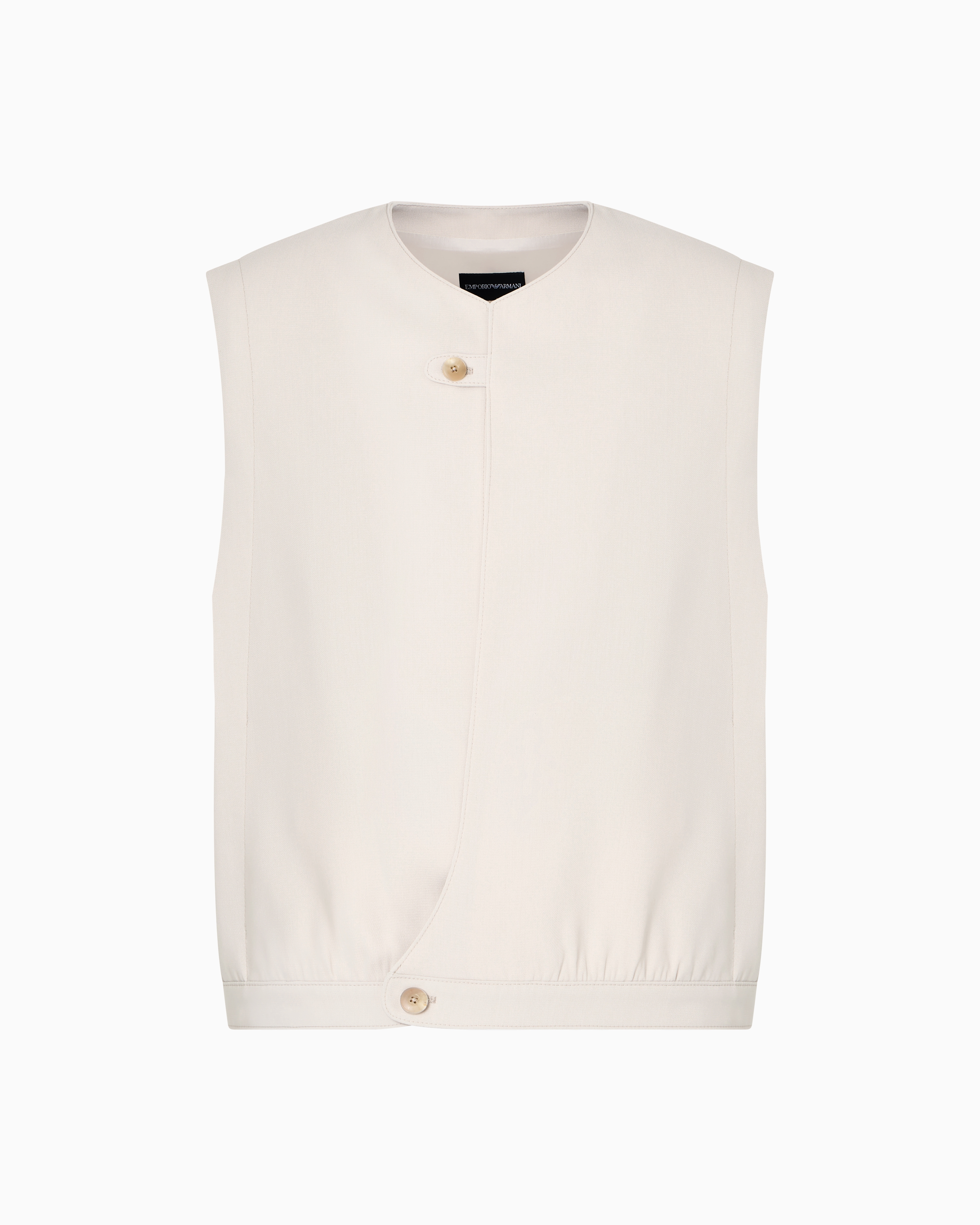 Emporio Armani - Stretch technical gabardine gilet, Man, Beige, Size: