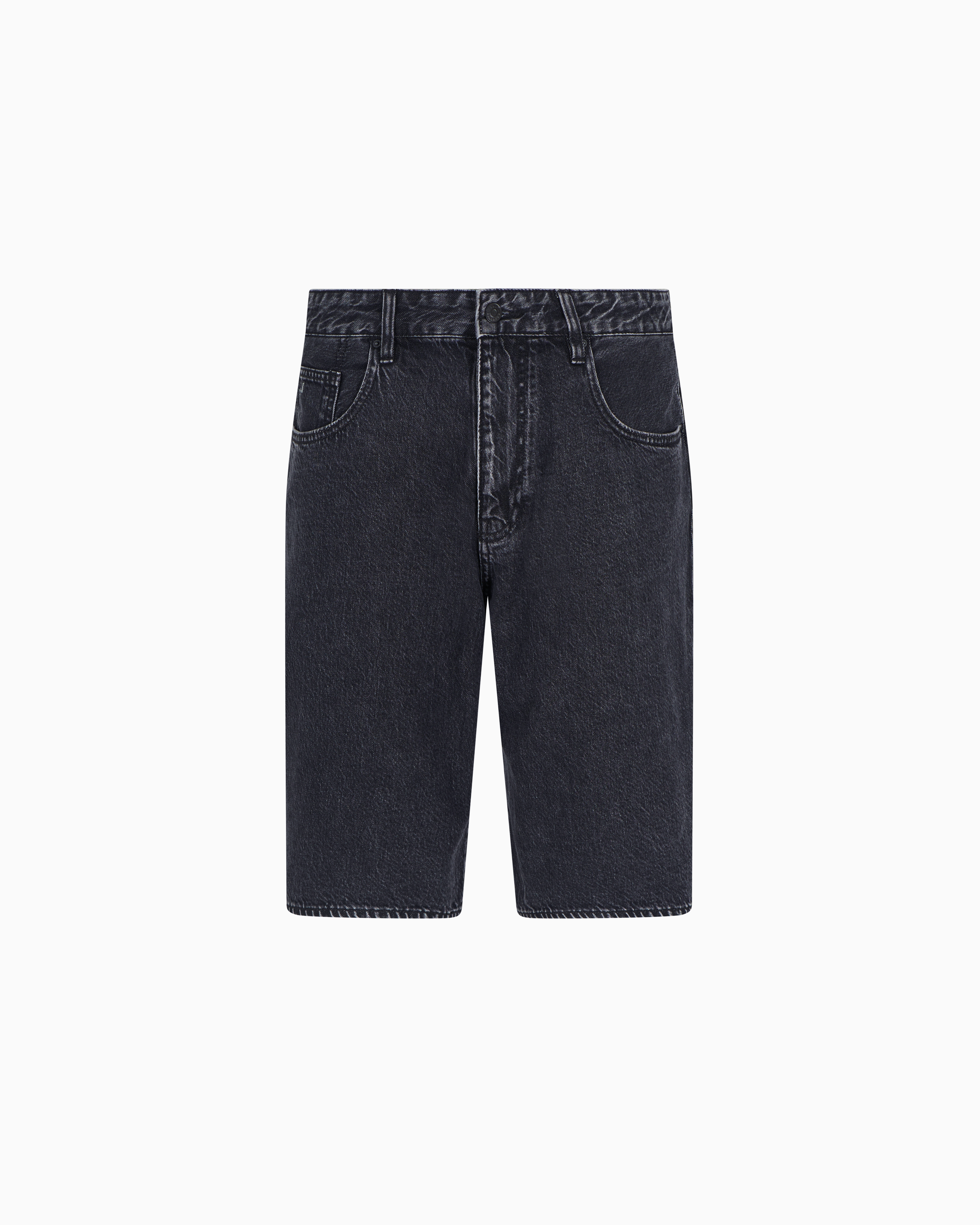 Cotton denim baggy shorts