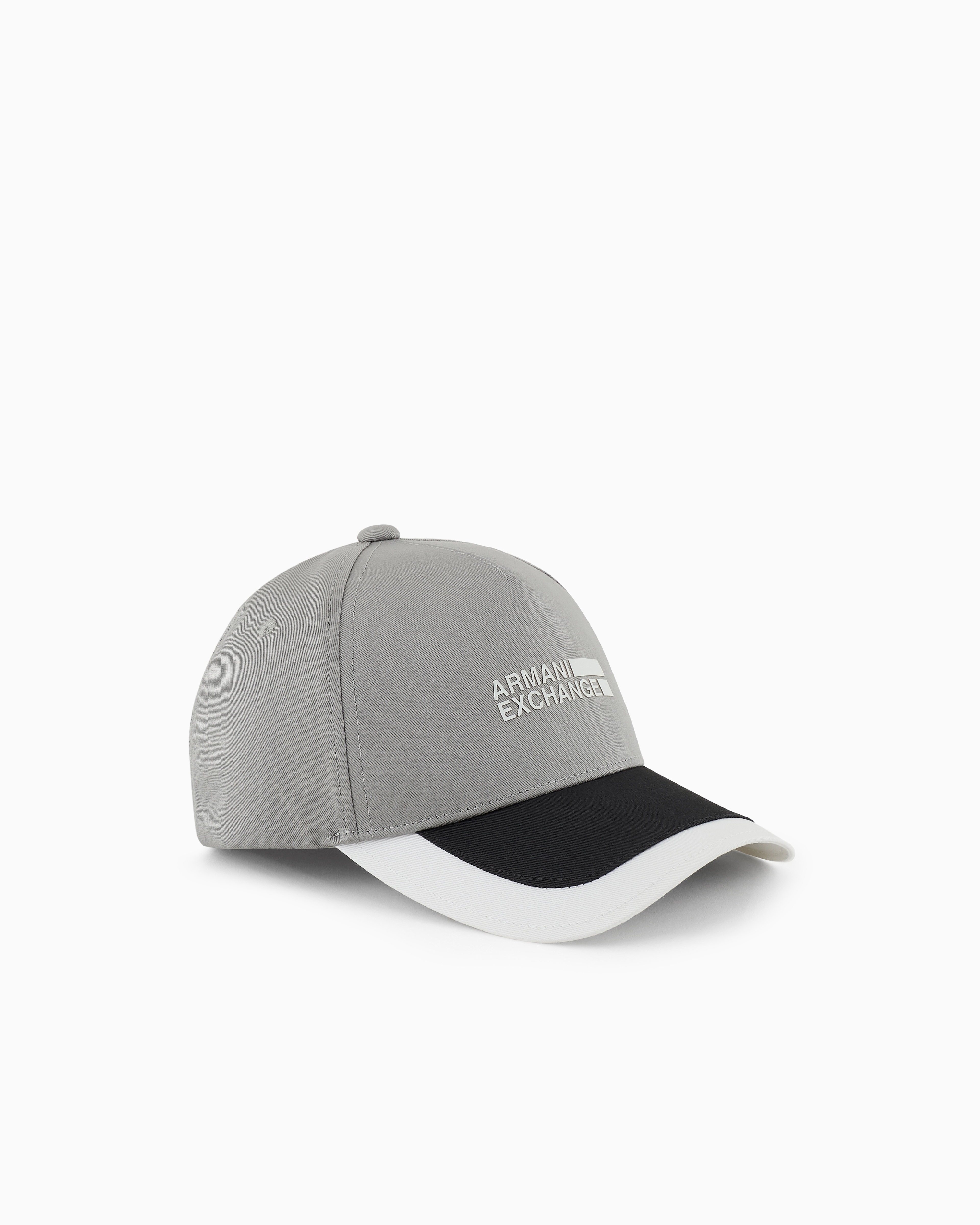 Armani Exchange - Color block hat with logo, Man, Grey, Size: TU