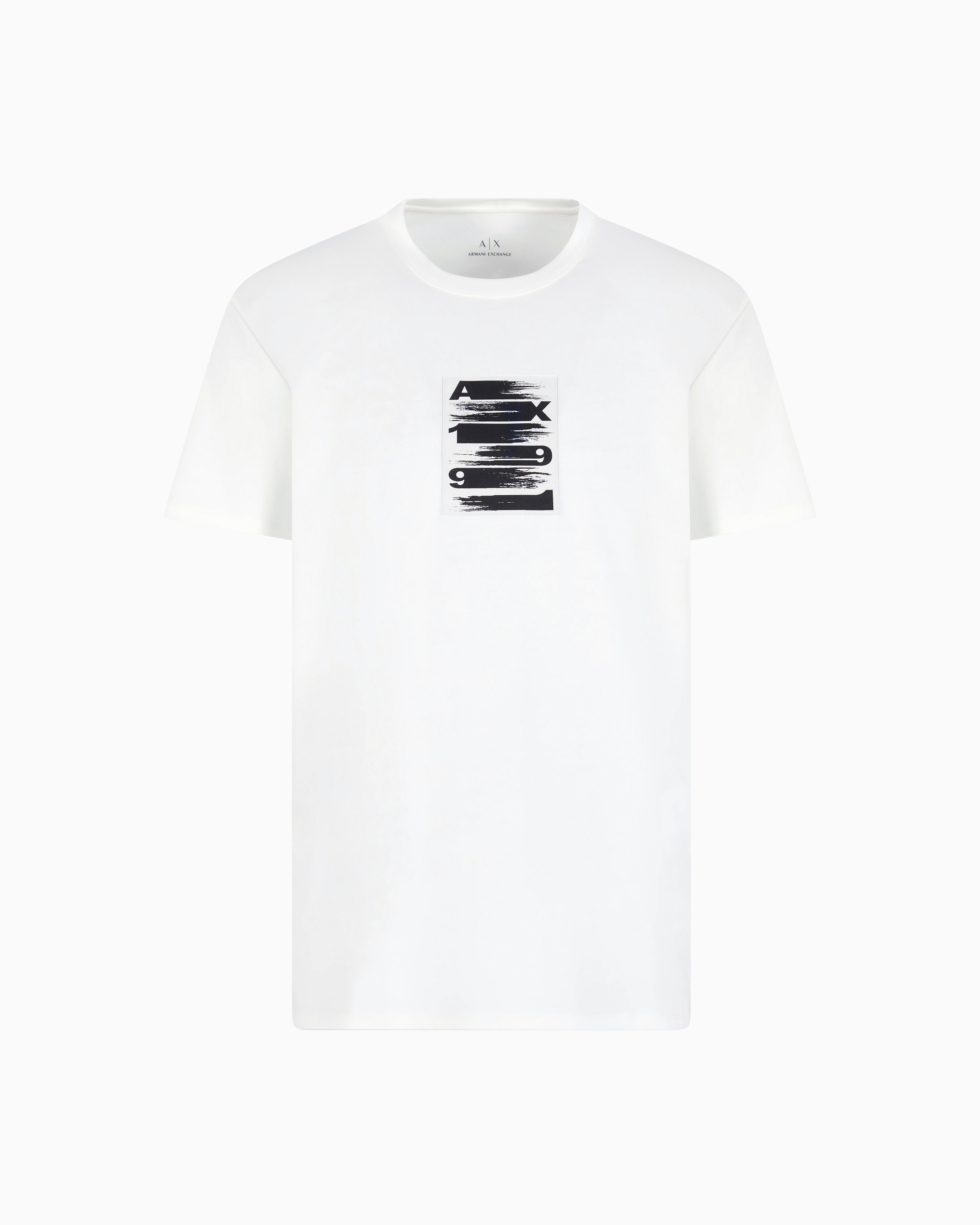 Armani Exchange - Regular fit T-shirt with abstract logo, Man, White, Size: