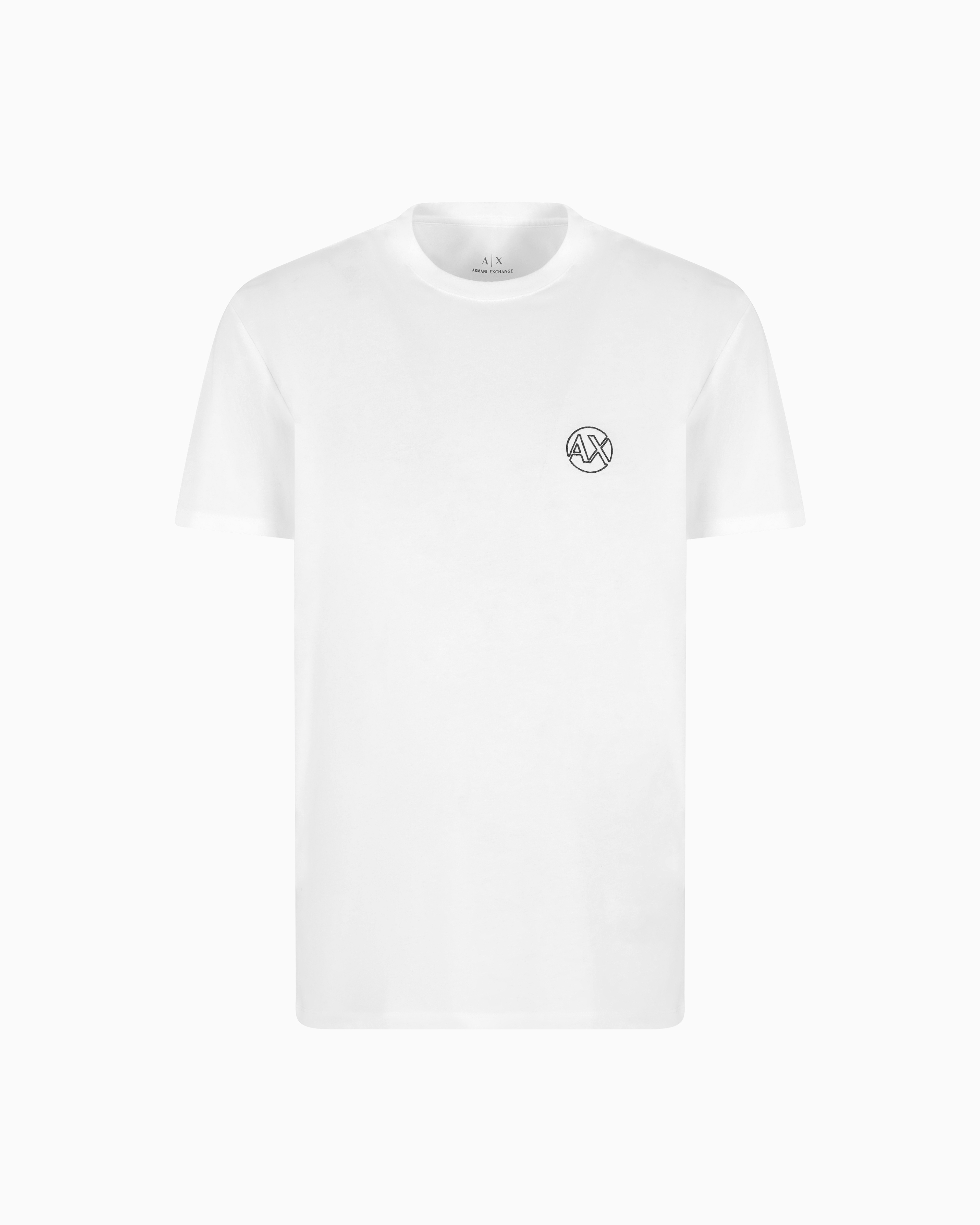 Armani Exchange - Regular fit T-shirt with logo and patch on the chest, Man, White, Size: