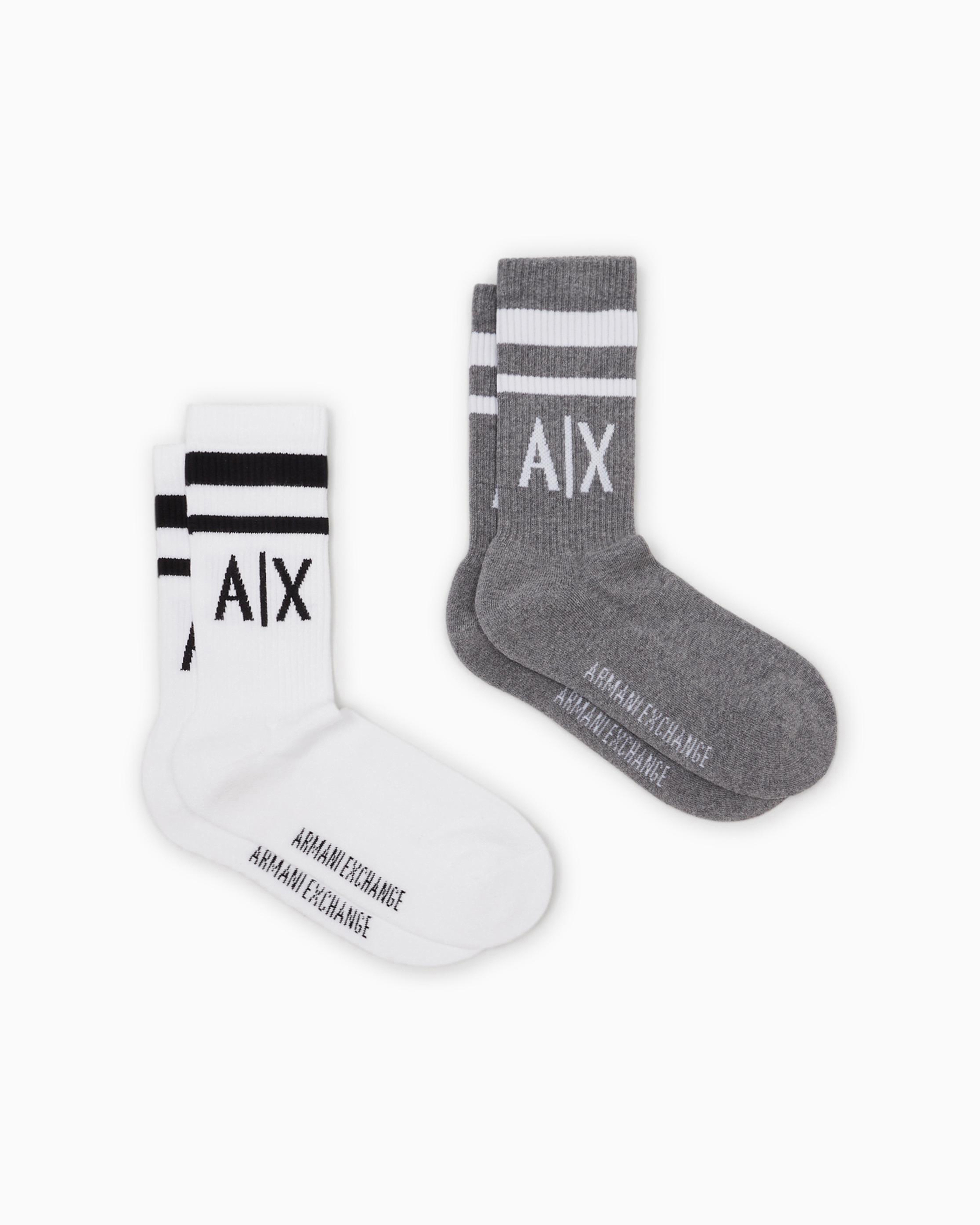 Armani Exchange A/X ロゴ 100%コットン ソックス 2足セット 953030_CC650_19310_F_SS2025.jpg