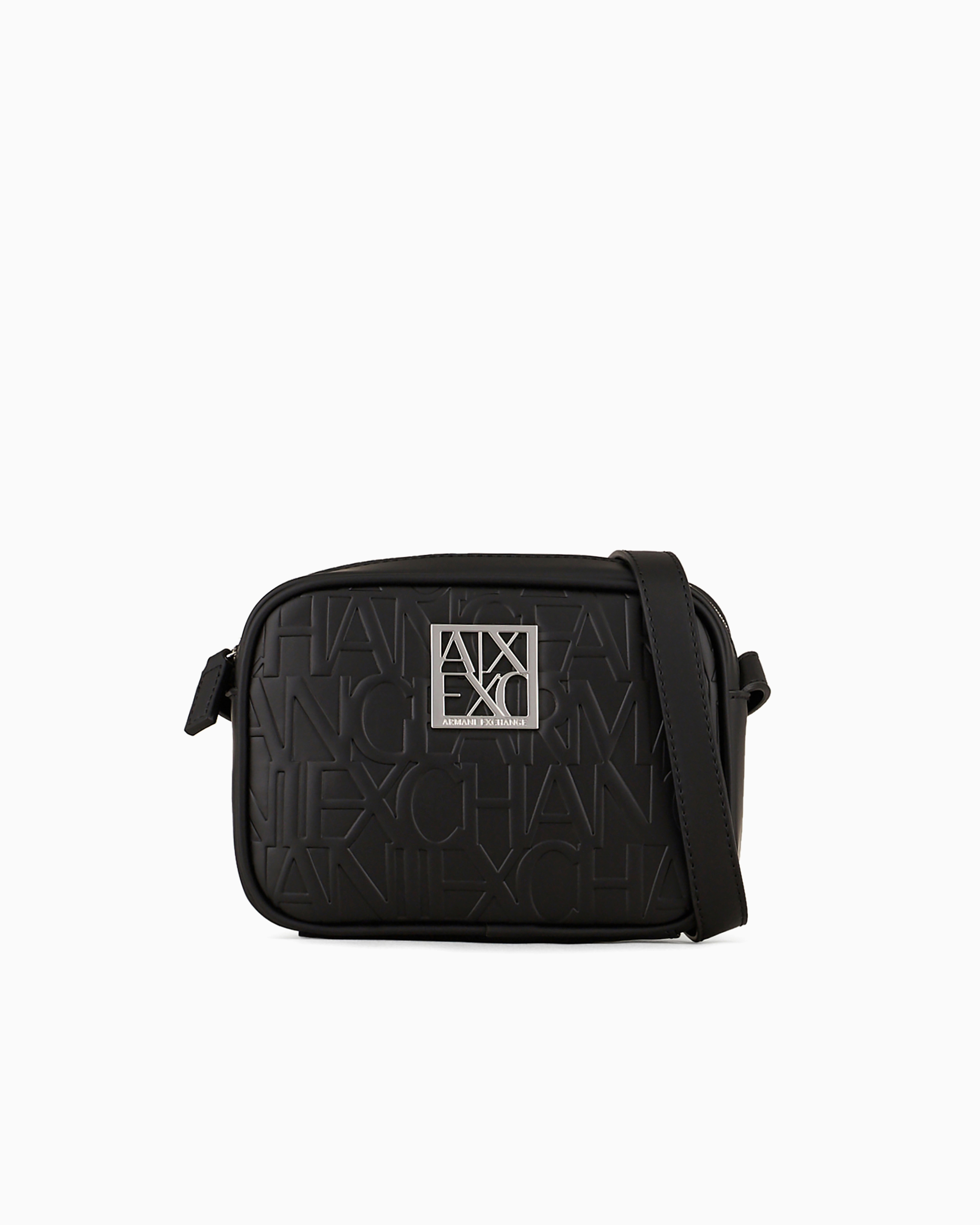 Shoulder bag with allover logo pattern front | Armani Exchange