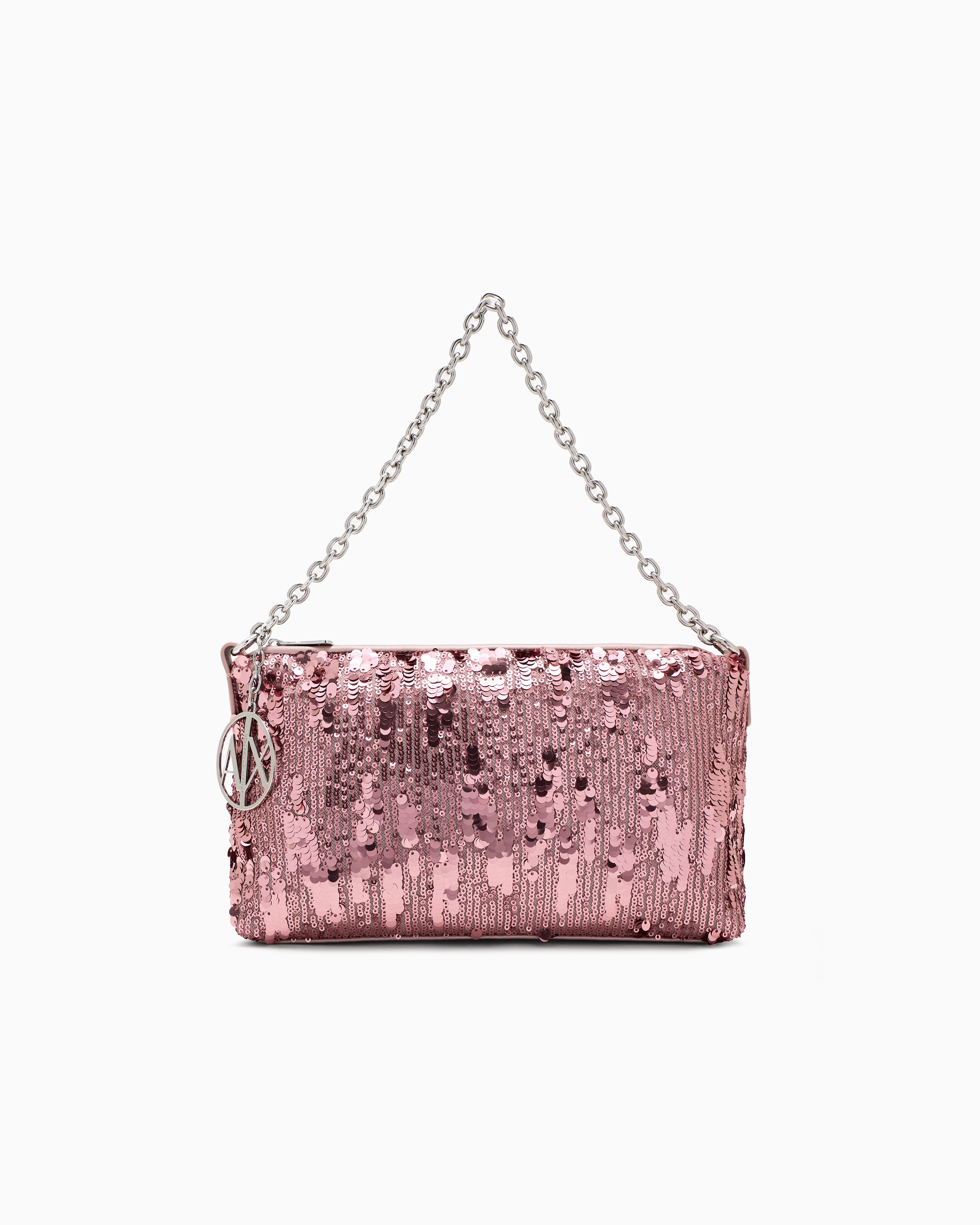 Armani Exchange - Clutch with rhinestones, Woman, Pink, Size: TU
