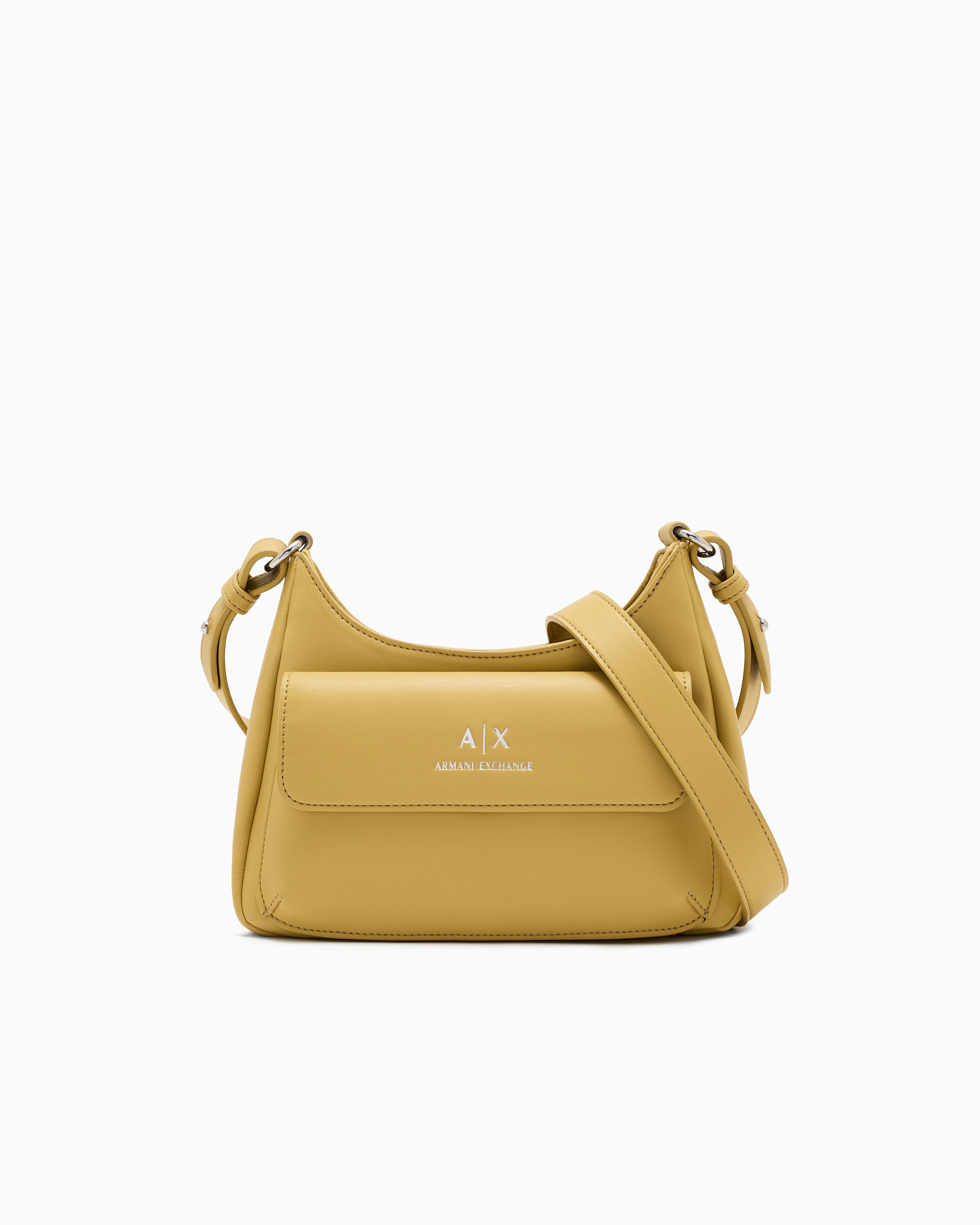 Armani Exchange - Shoulder bag with external pocket, Woman, Yellow, Size: TU