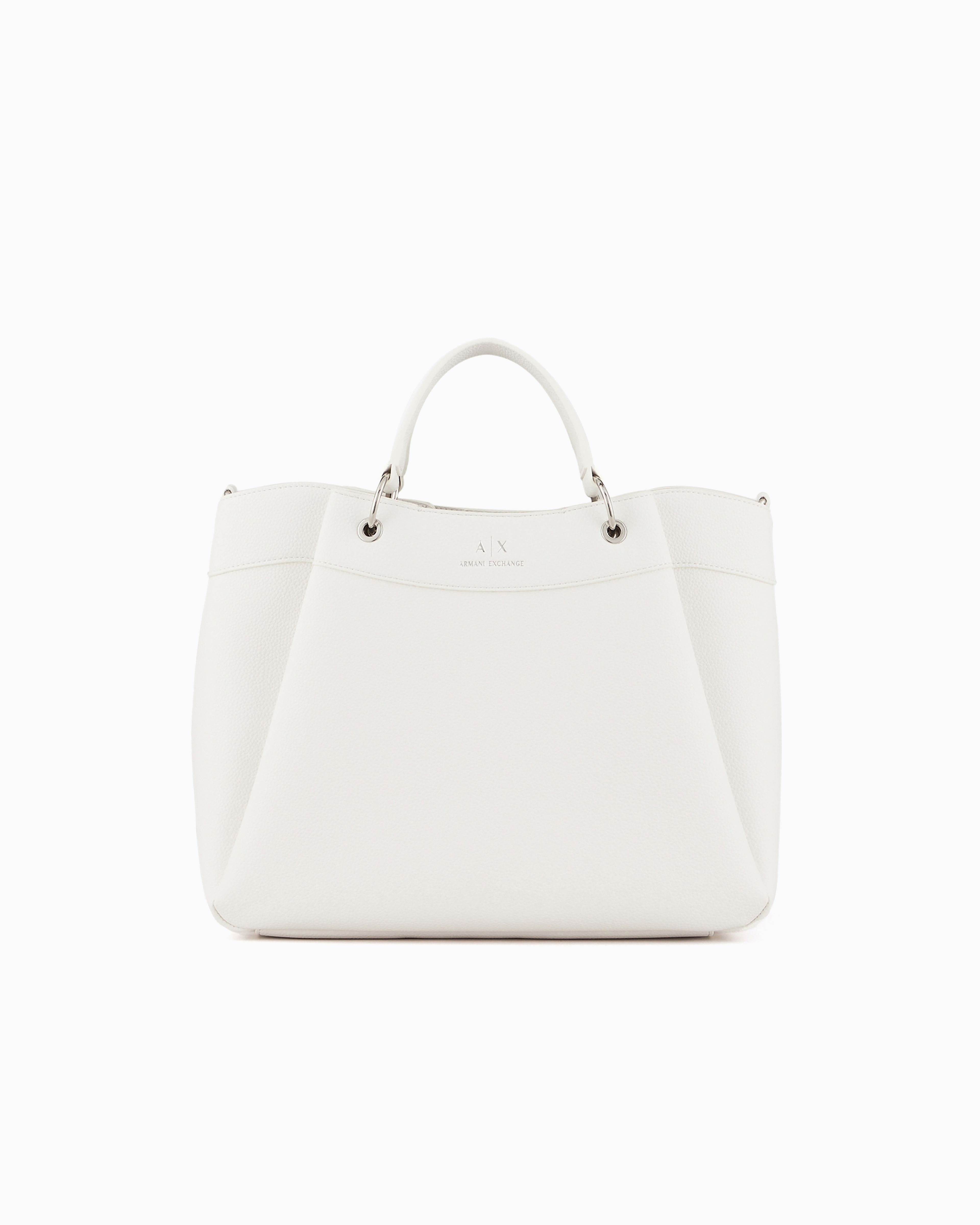 Armani Exchange - Large handbag with degradè shoulder strap, Woman, White, Size: TU