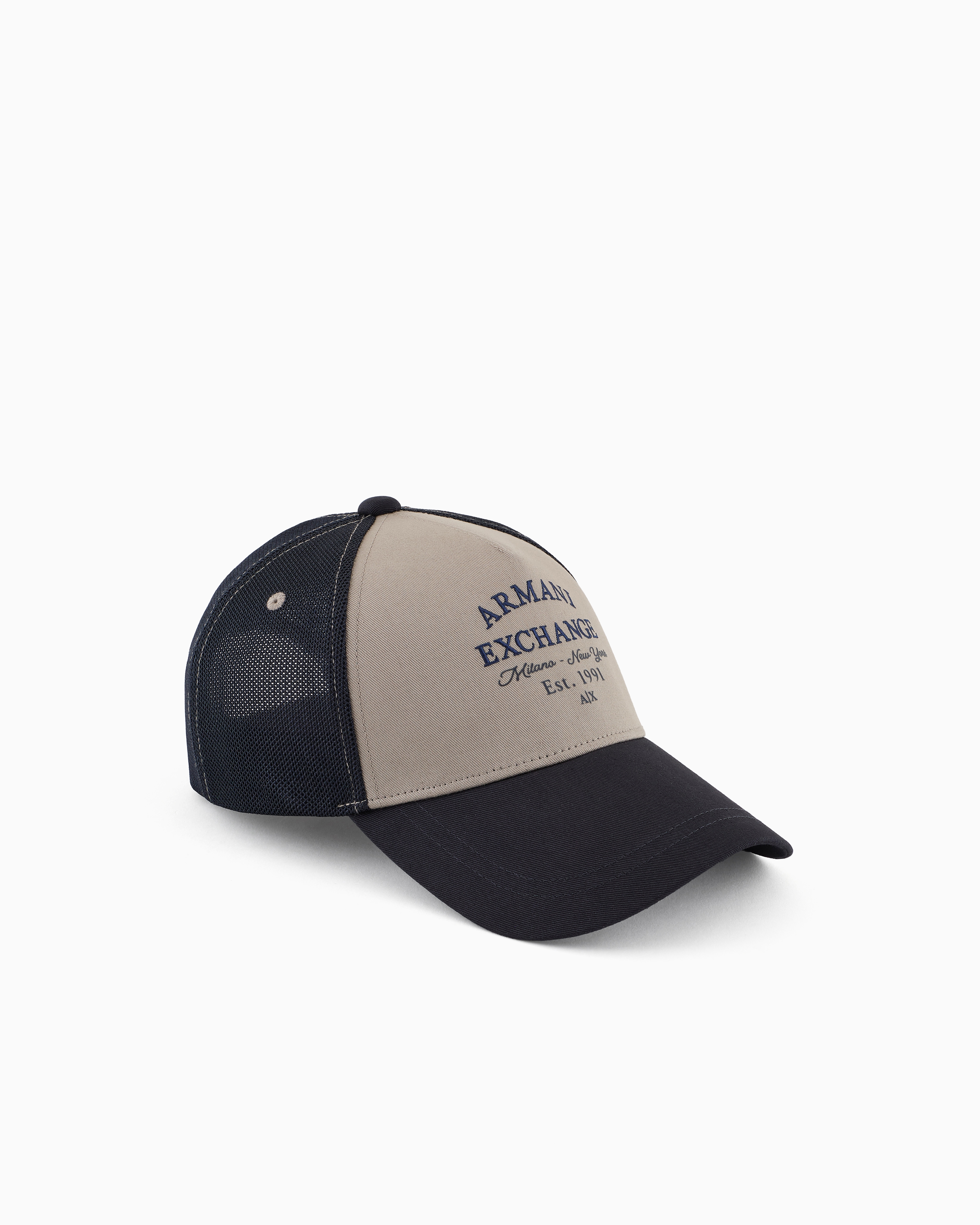 Armani Exchange Beige Two-Tone Visor Hat Tu