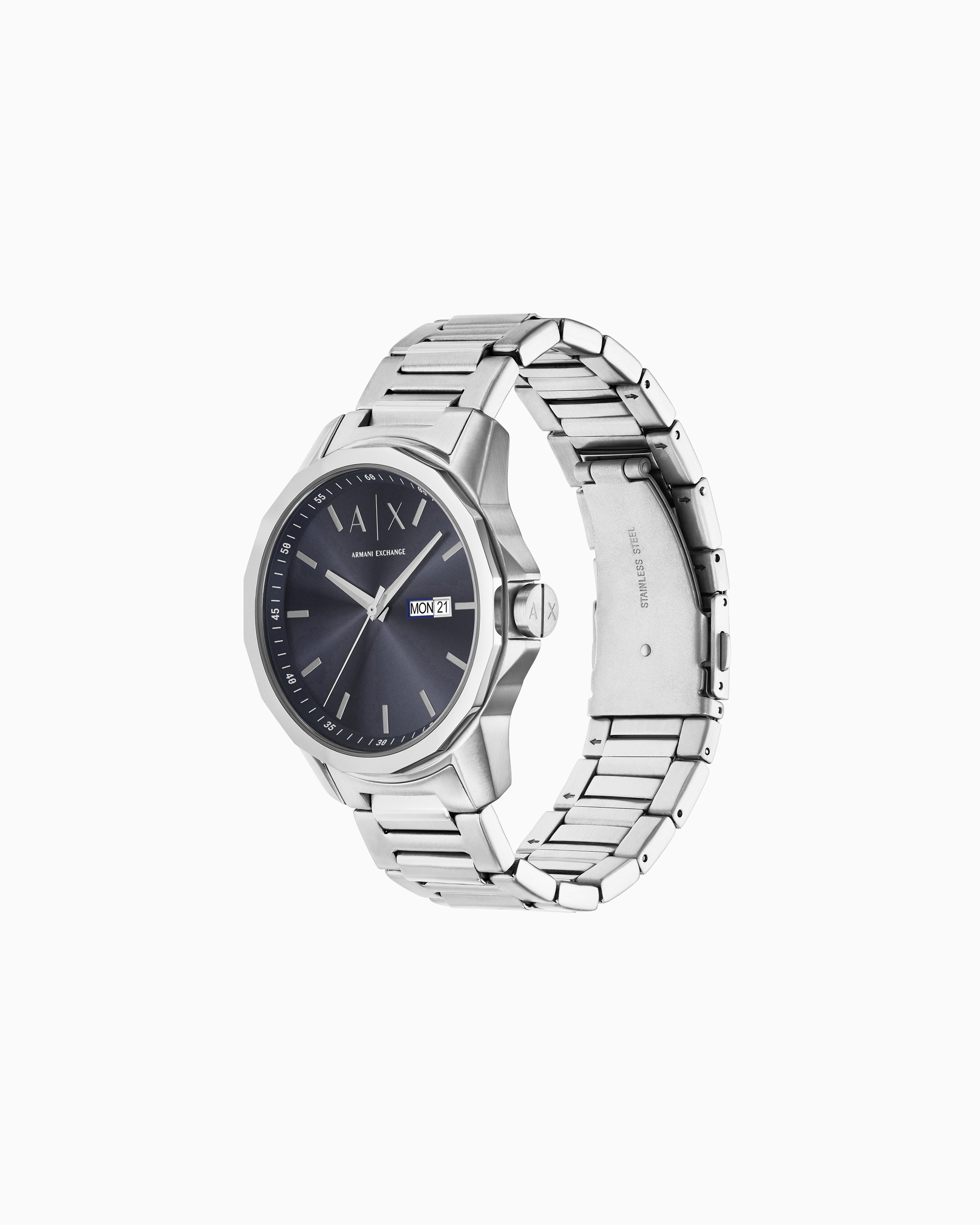 Armani Exchange -  Three-Hand Day-Date Stainless Steel Watch, Man, Multicoloured, Size: TU