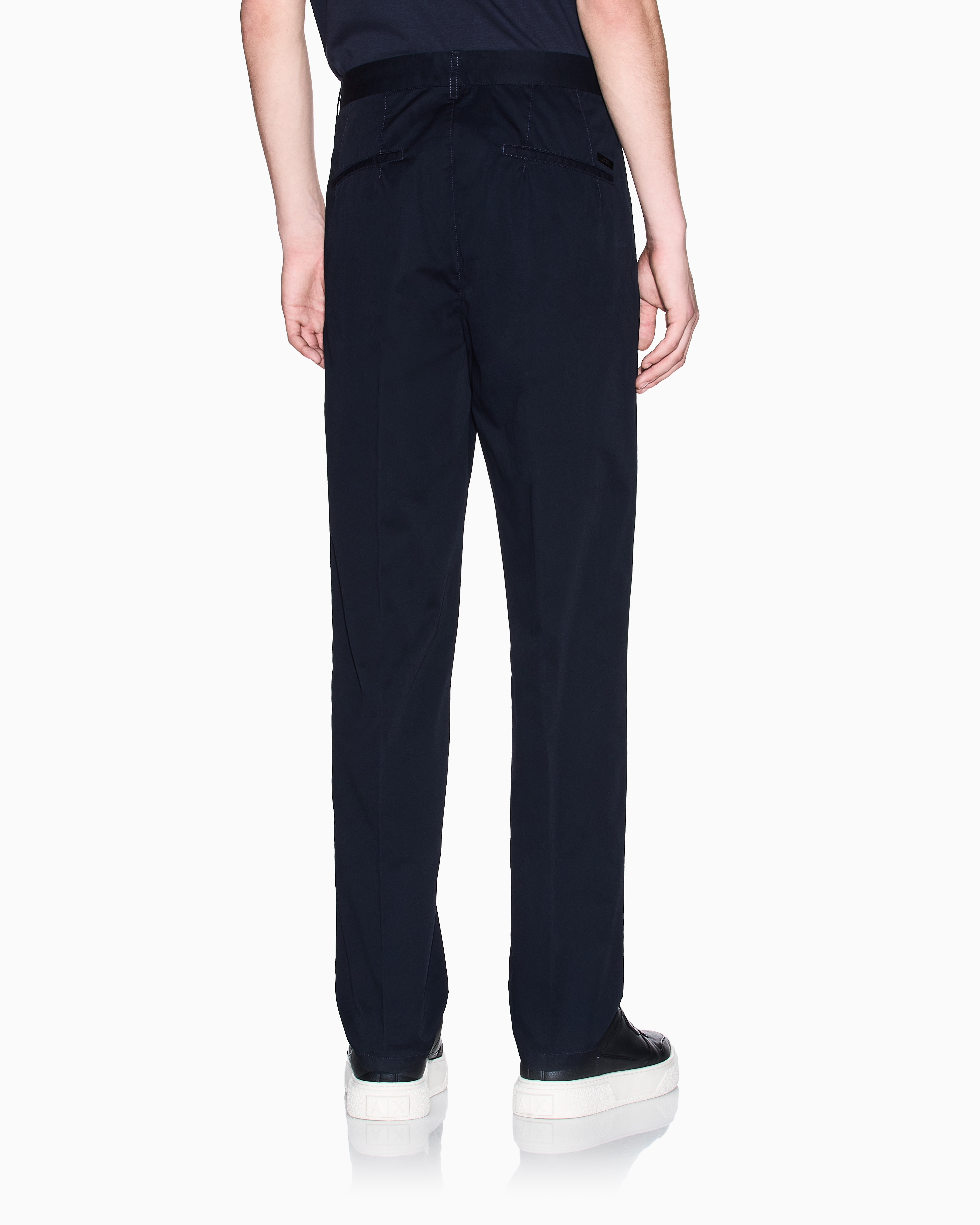 Armani Exchange - Straight cotton twill trousers, Man, Navy Blue, Size: