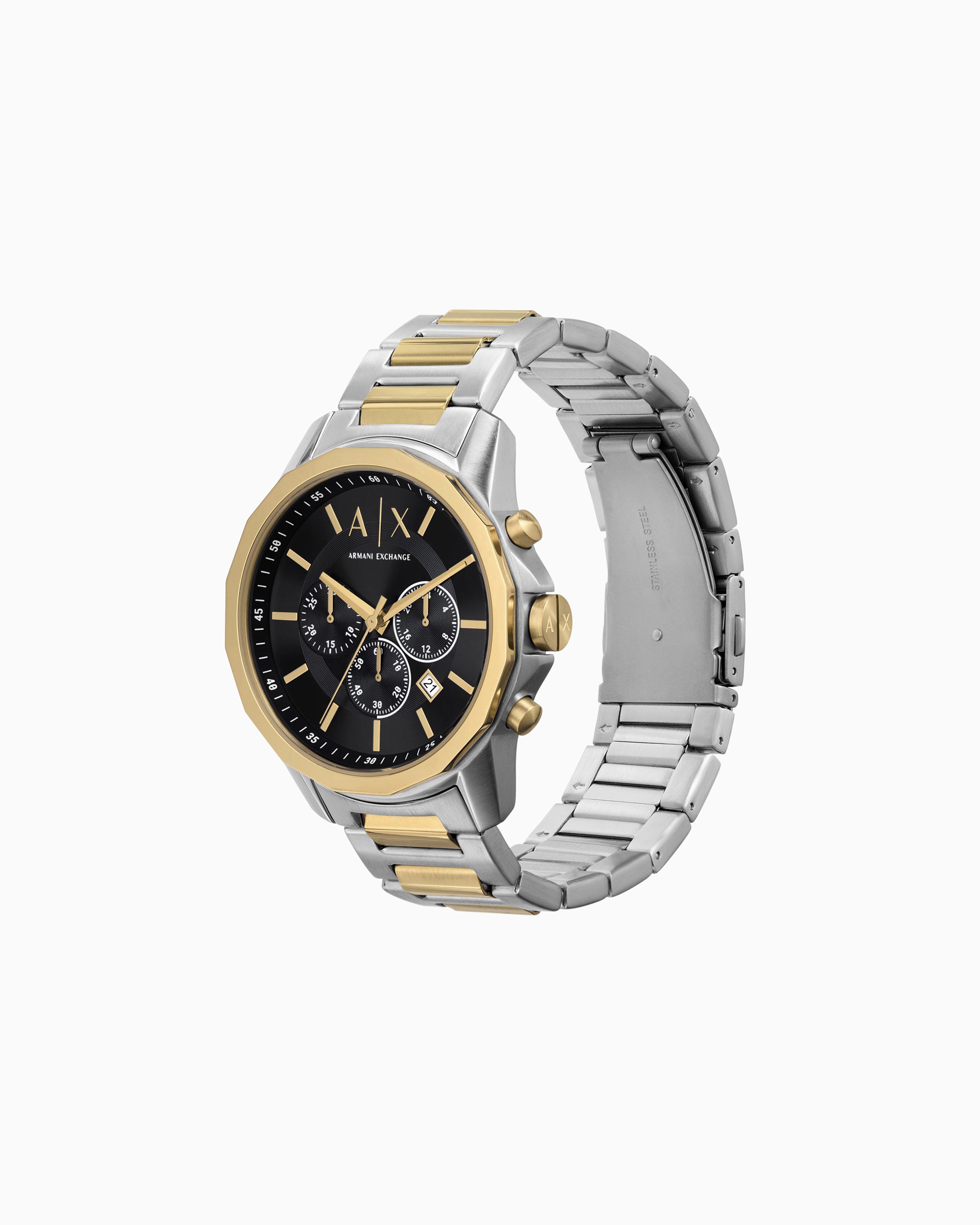 Armani Exchange - Two-Tone Stainless Steel Chronograph Watch Set with Bracelet, Man, Multicoloured, Size: TU