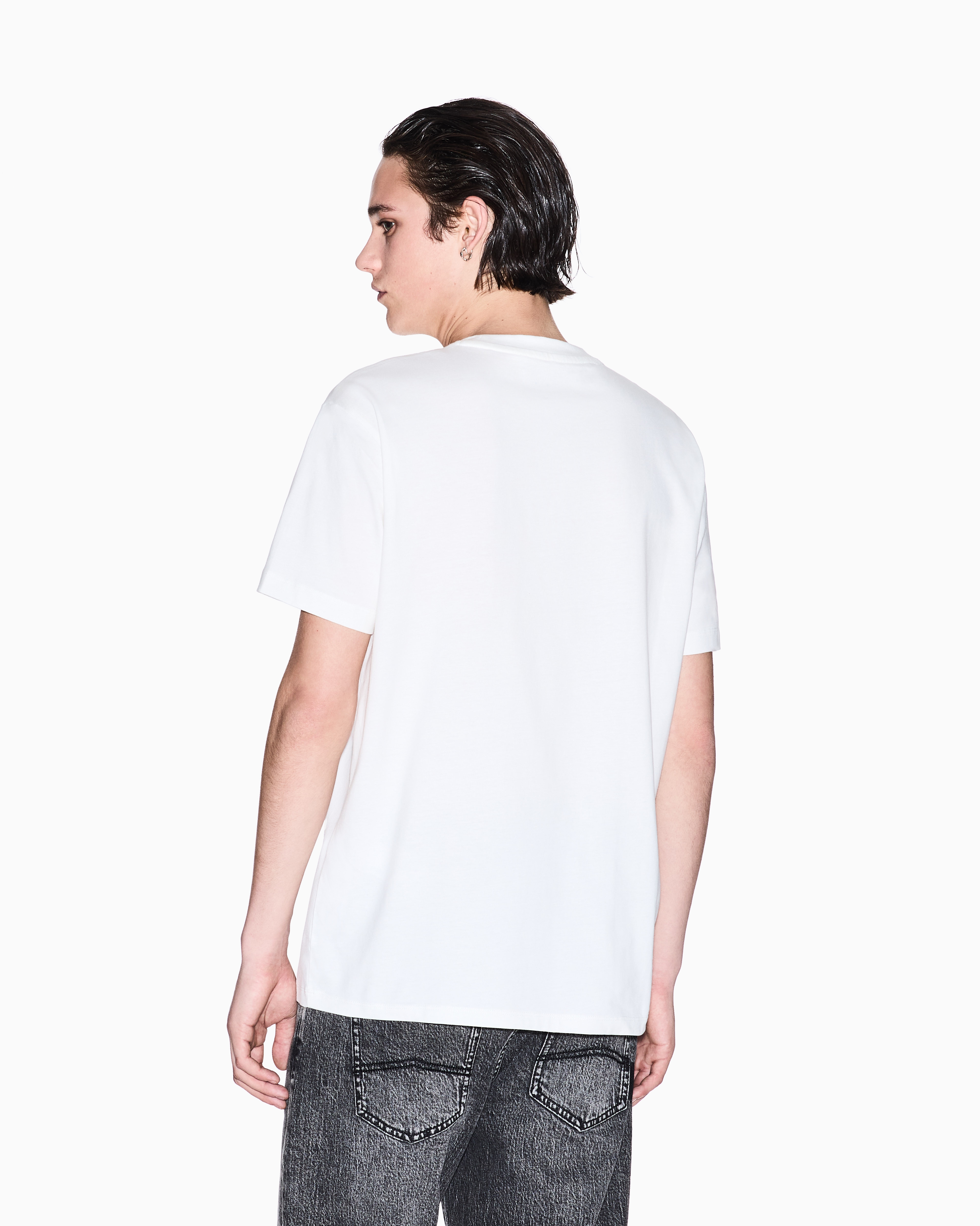 Armani Exchange - Regular fit T-shirt with abstract logo, Man, White, Size:
