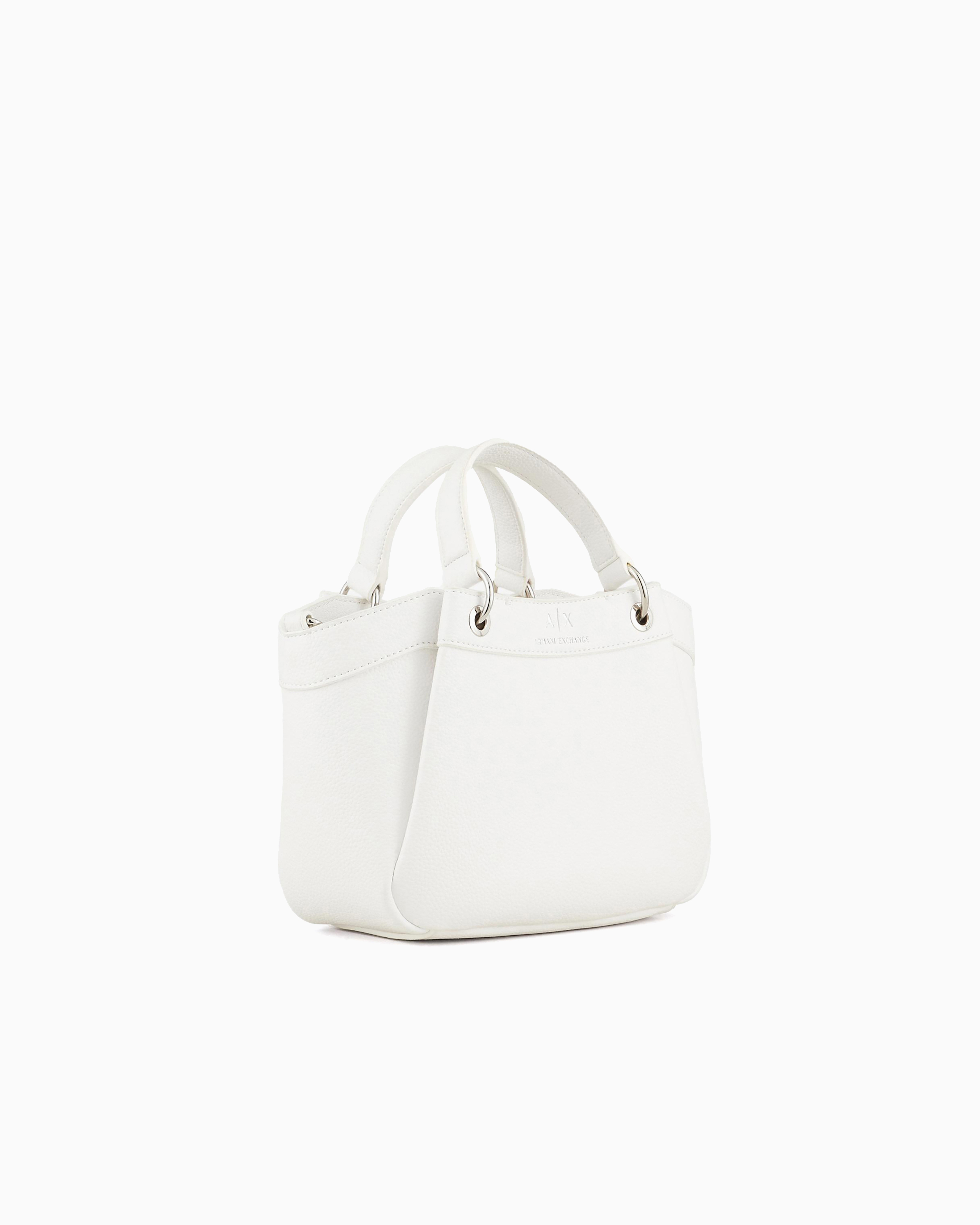 Armani Exchange - Small handbag with degradè shoulder strap, Woman, White, Size: TU