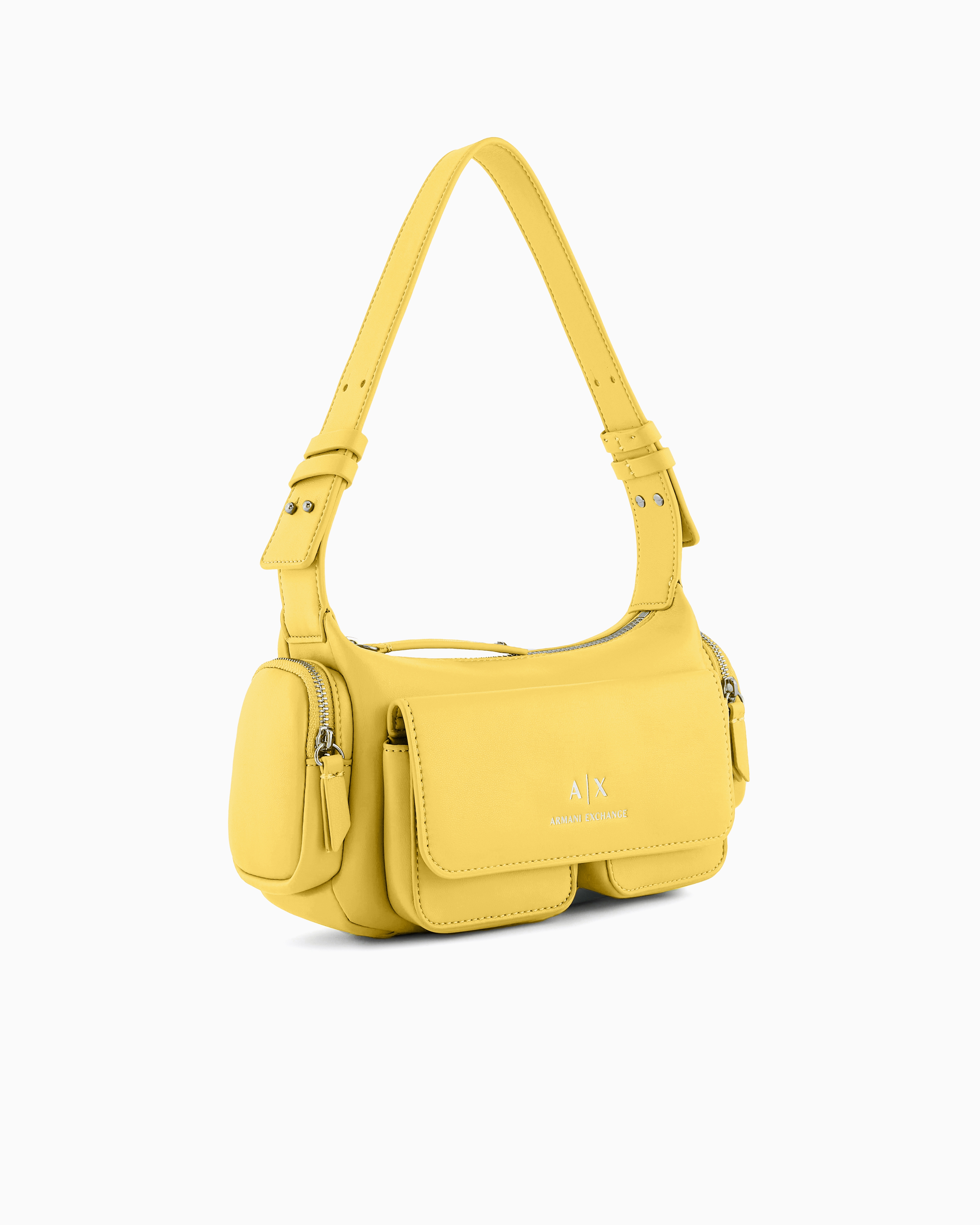 Armani Exchange - Large shoulder bag with side pockets, Woman, Yellow, Size: TU