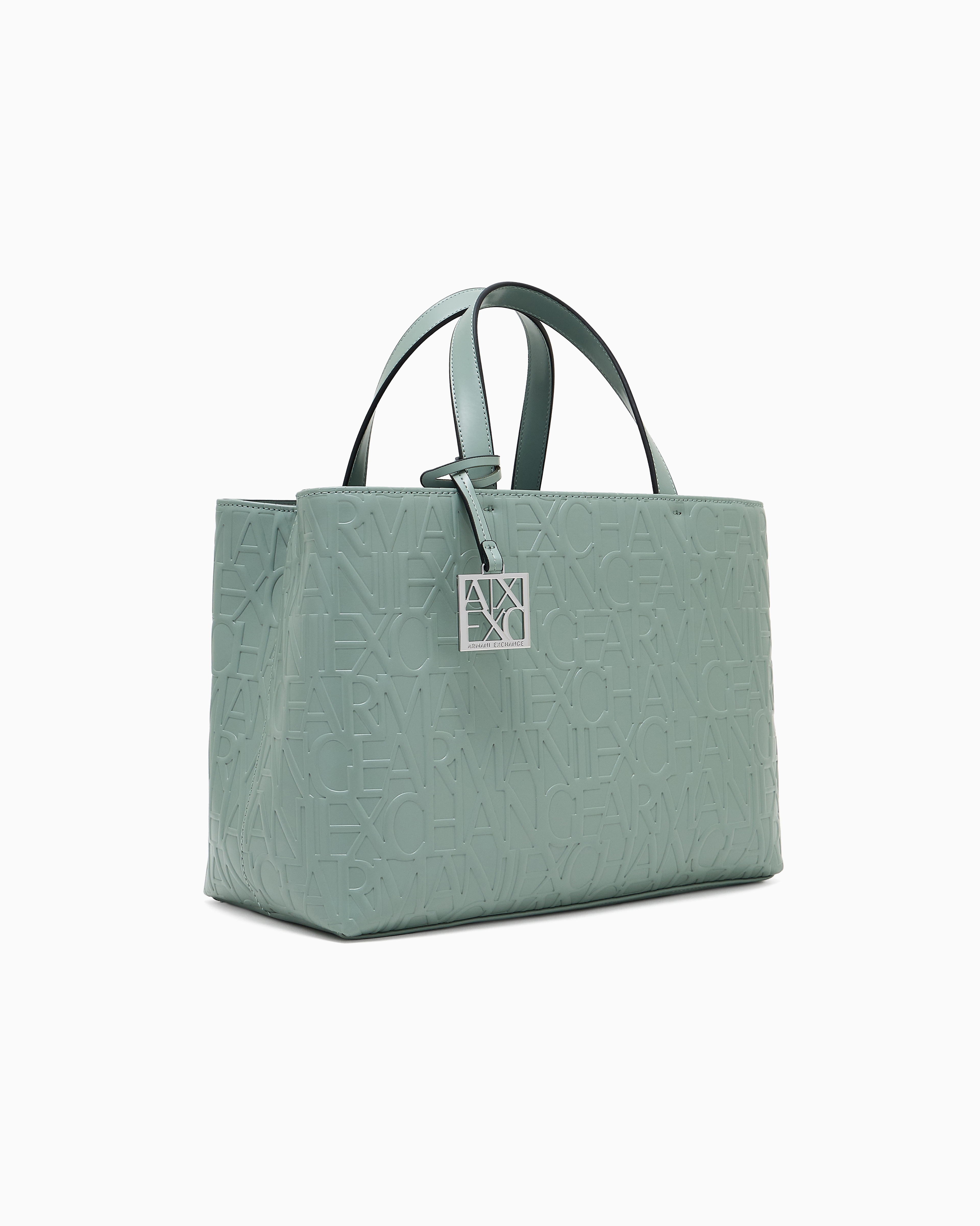 Armani Exchange - Medium shopper with handles and shoulder strap, Woman, Green, Size: TU