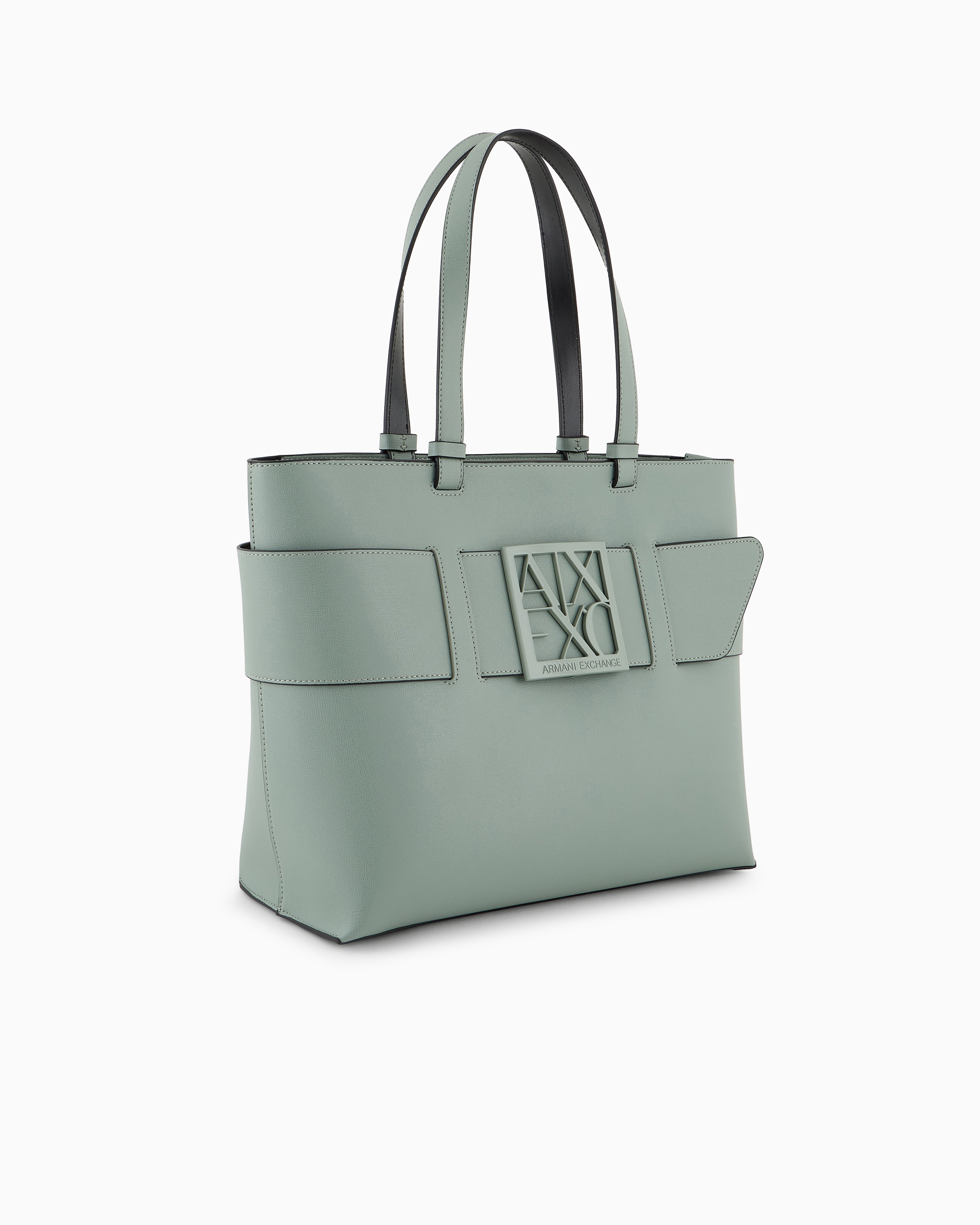 Medium shopper bag with tone-on-tone monogram | Armani Exchange