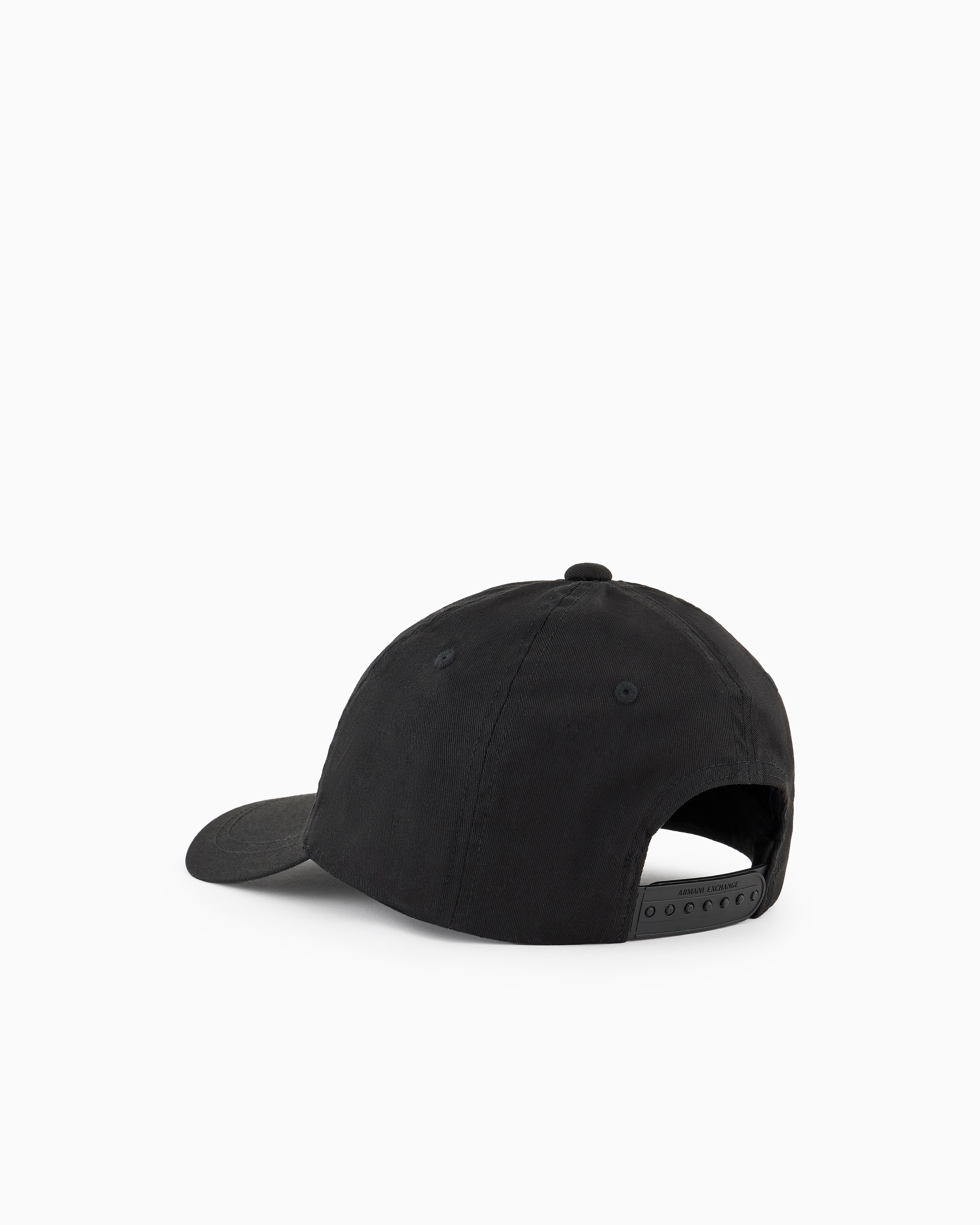 Armani Exchange - Cotton visor hat with logo, Woman, Black, Size: TU