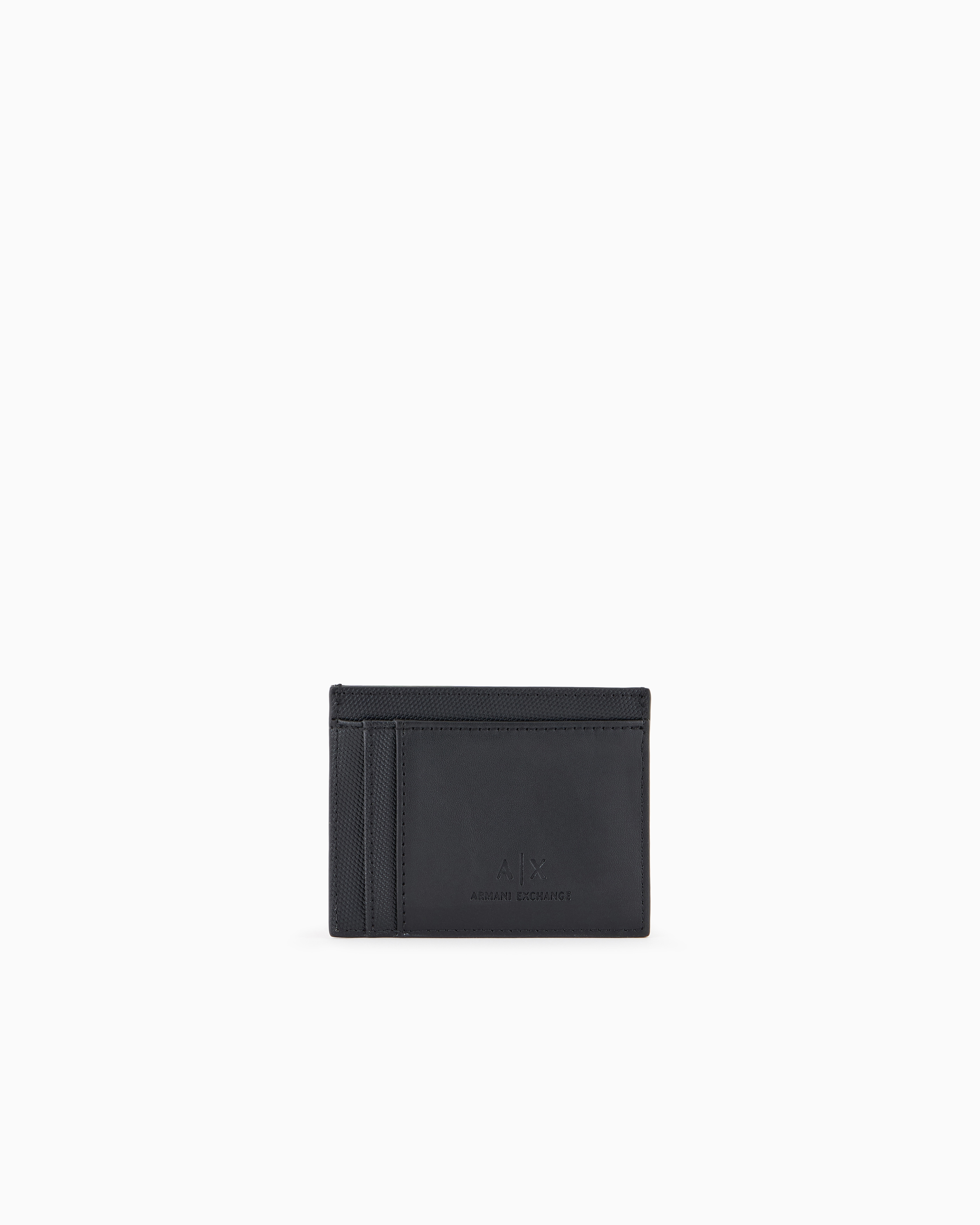 Armani Exchange - Card holder with monogram and stripes, Man, Black, Size: TU