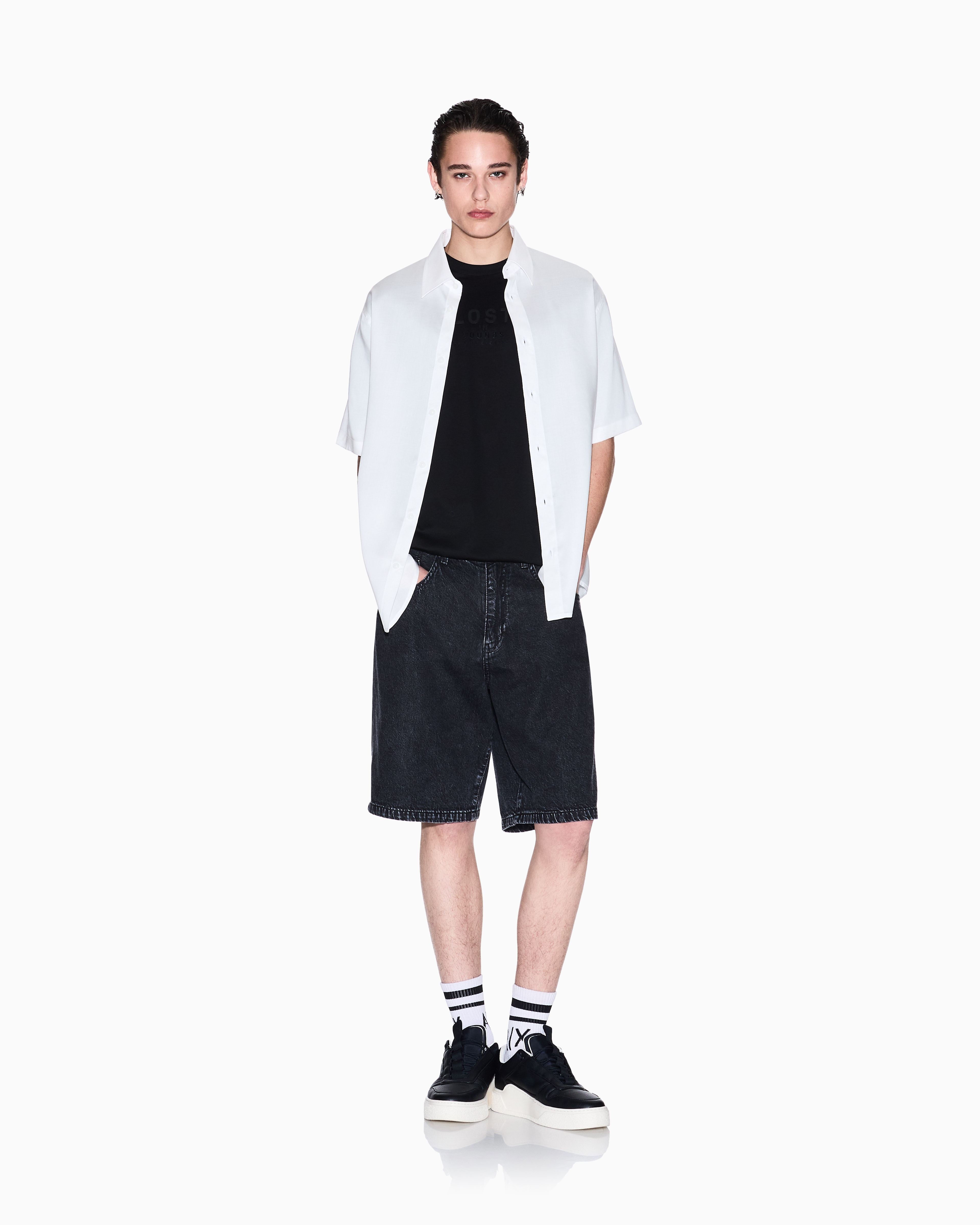 関税送料込♪ARMANI EXCHANGE/デニム ショートジャンプスーツ セール】【A|X アルマーニ エクスチェンジ】＜オンライン限定