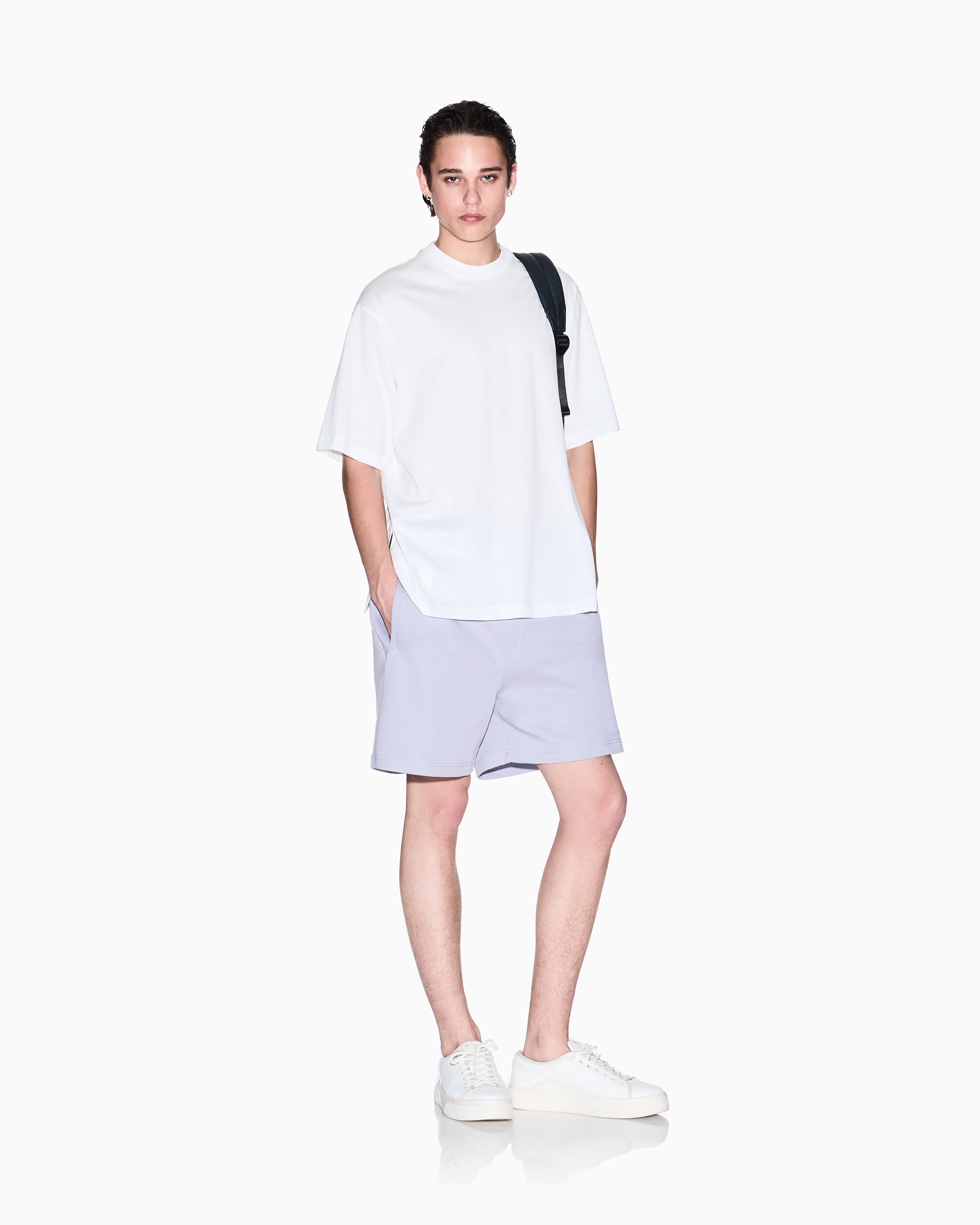 Armani Exchange - Cotton interlock Bermuda shorts, Man, Purple, Size: XXL