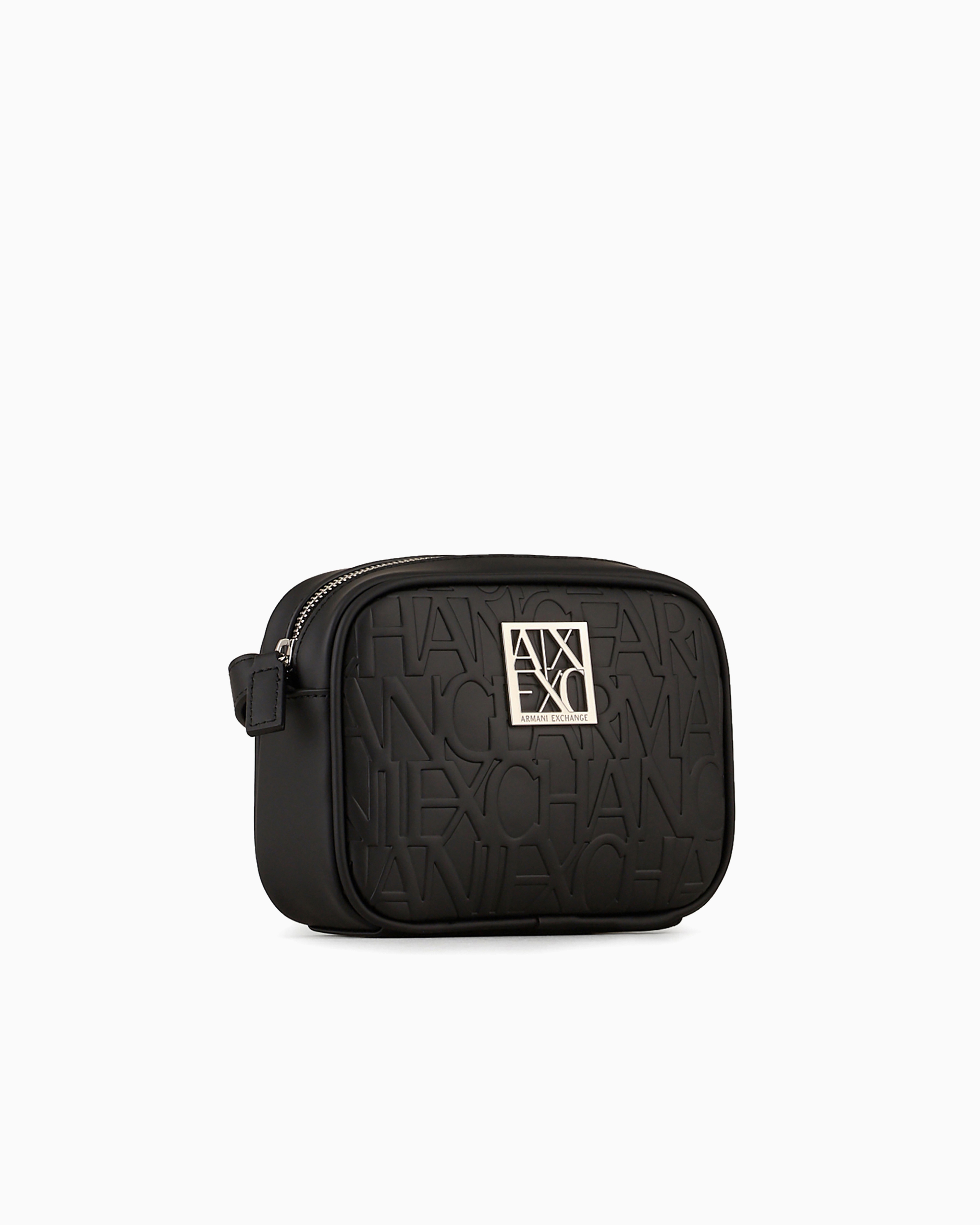 Shoulder bag with allover logo pattern front | Armani Exchange