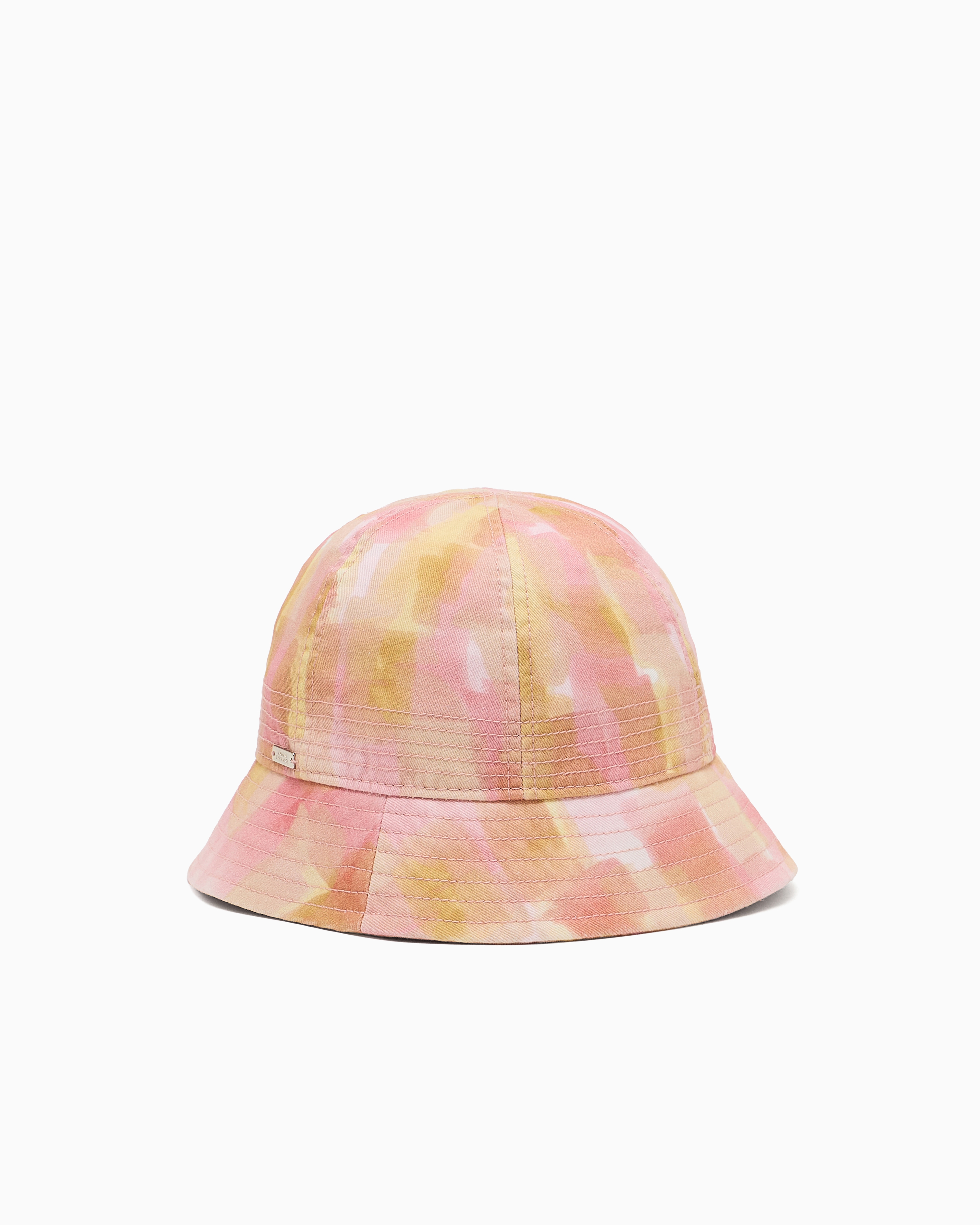 Armani Exchange - Abstract patterned cotton bucket hat, Woman, Pink, Size: