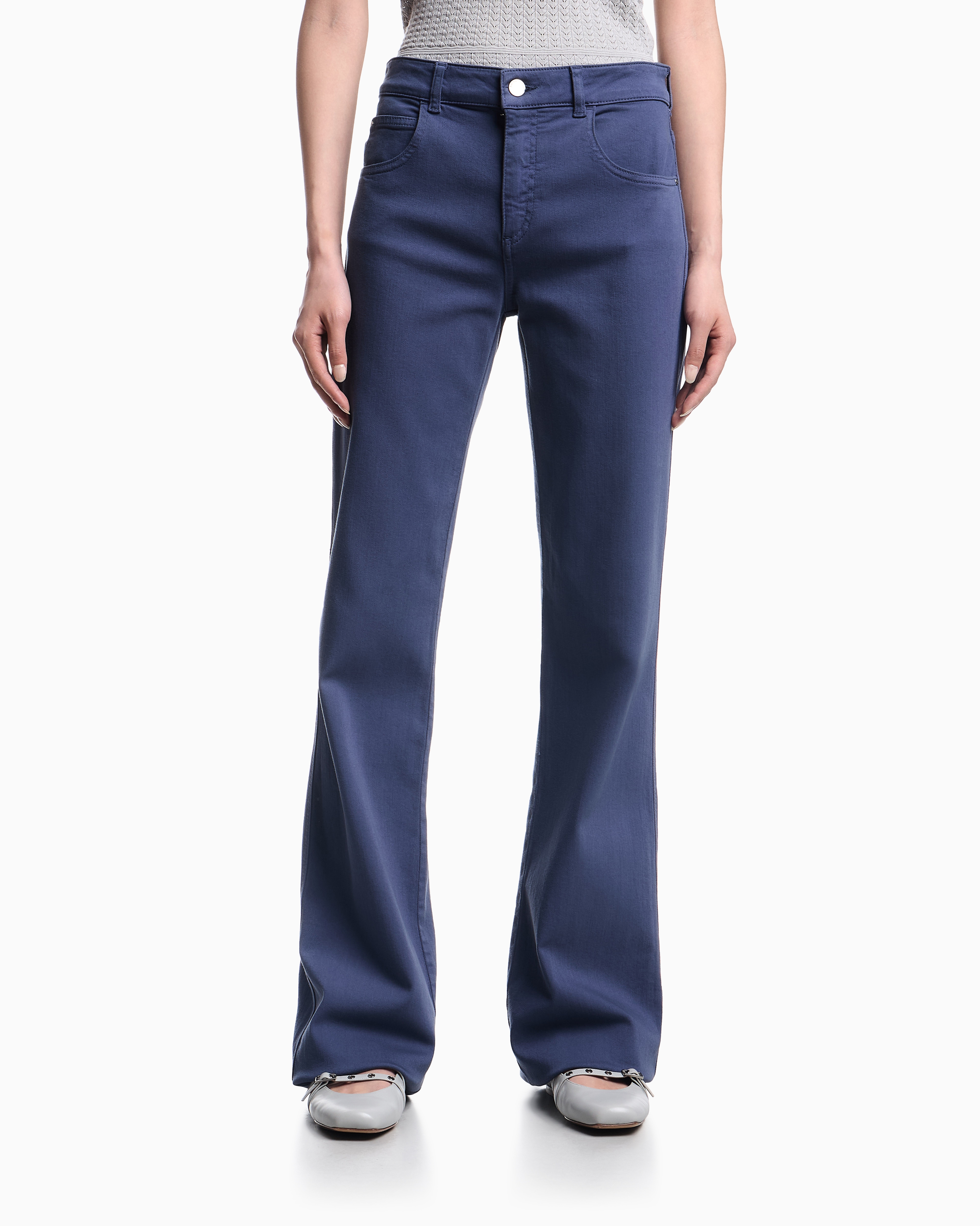 デニム・ジーパン EMPORIO ARMANI Woman Jeans Denim EW001504AF12676 MB001 J9D mid-rise jeans with a flared hem in a garment-dyed
