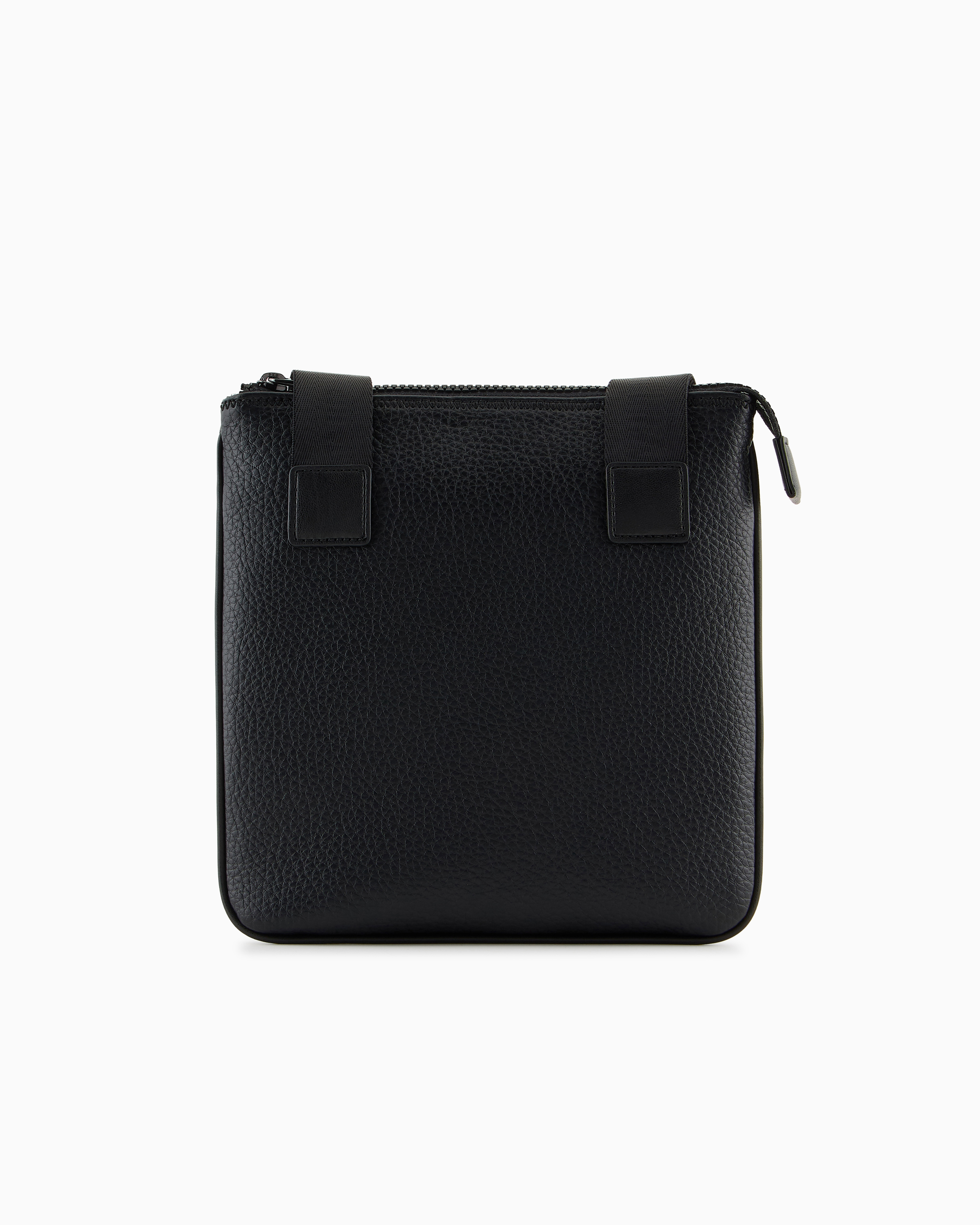 Armani Exchange - Flat shoulder bag with logo, Man, Black, Size: TU