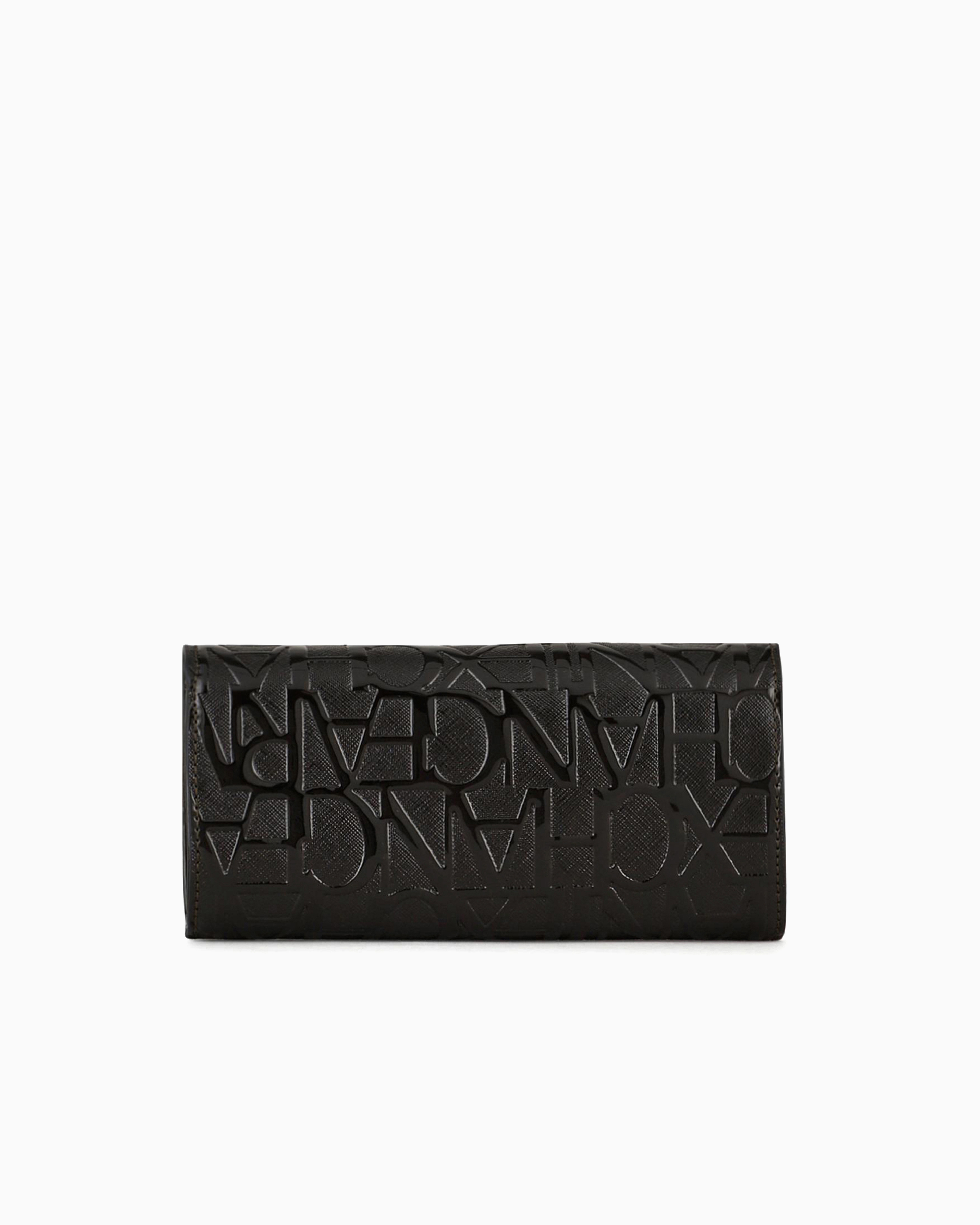 【未使用品】アルマーニエクスチェンジ　二つ折り財布　レザー　ビッグロゴ　ブラック アルマーニ エクスチェンジ ARMANI EXCHANGE 二つ折り財布