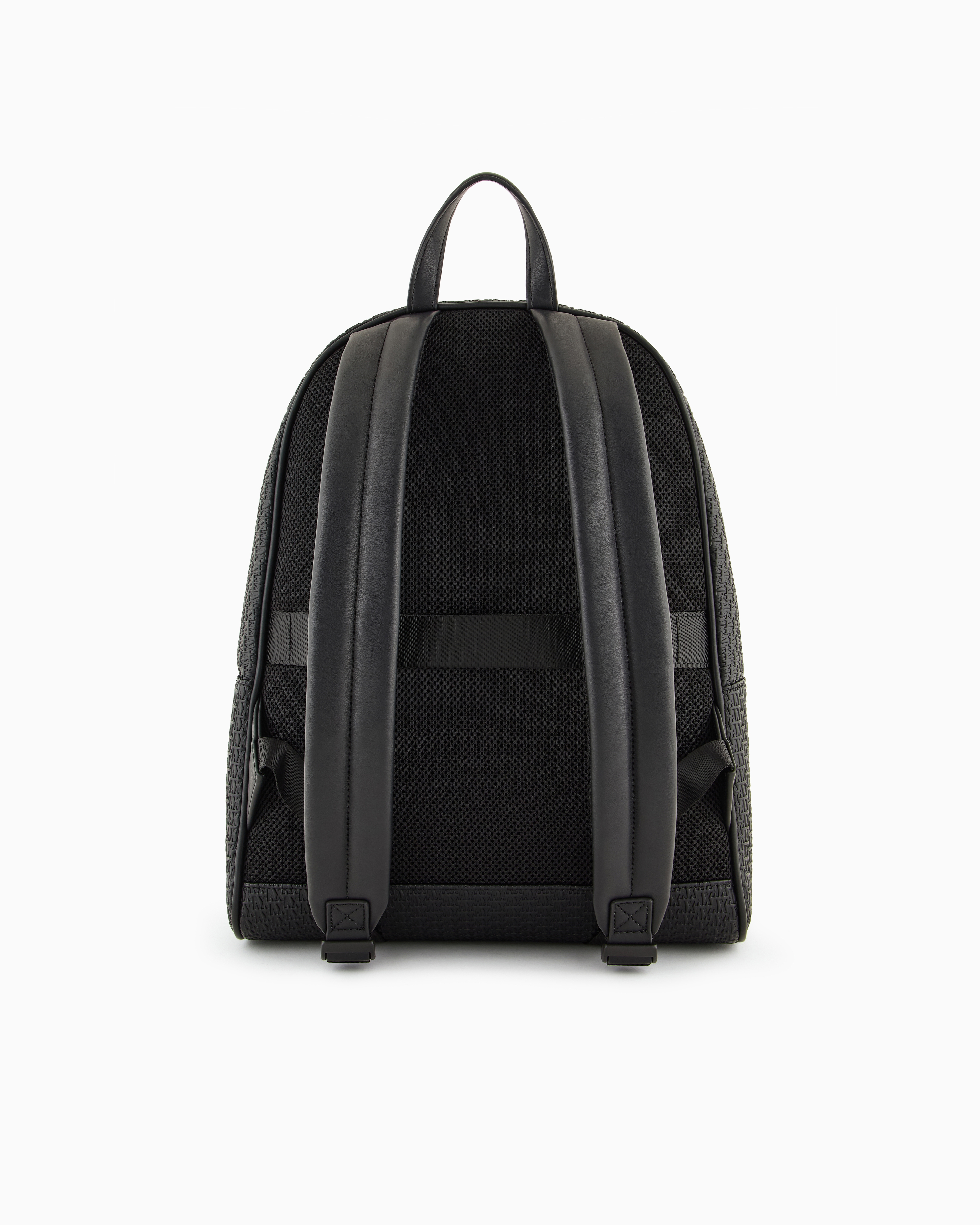 Armani Exchange - Backpack with all-over embossed logo, Man, Black, Size: TU