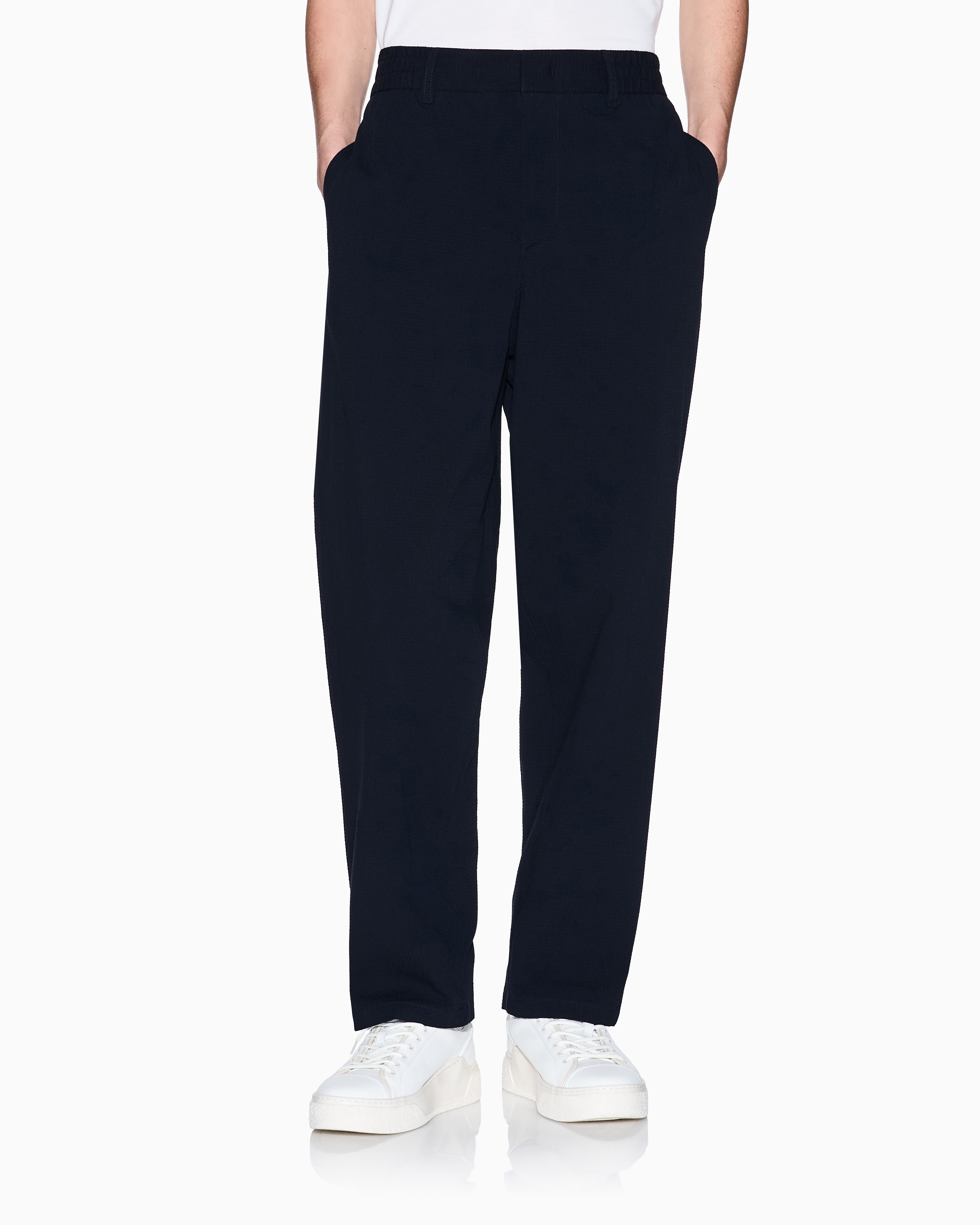 Armani Exchange - Stretch cotton chinos, Man, Navy Blue, Size:
