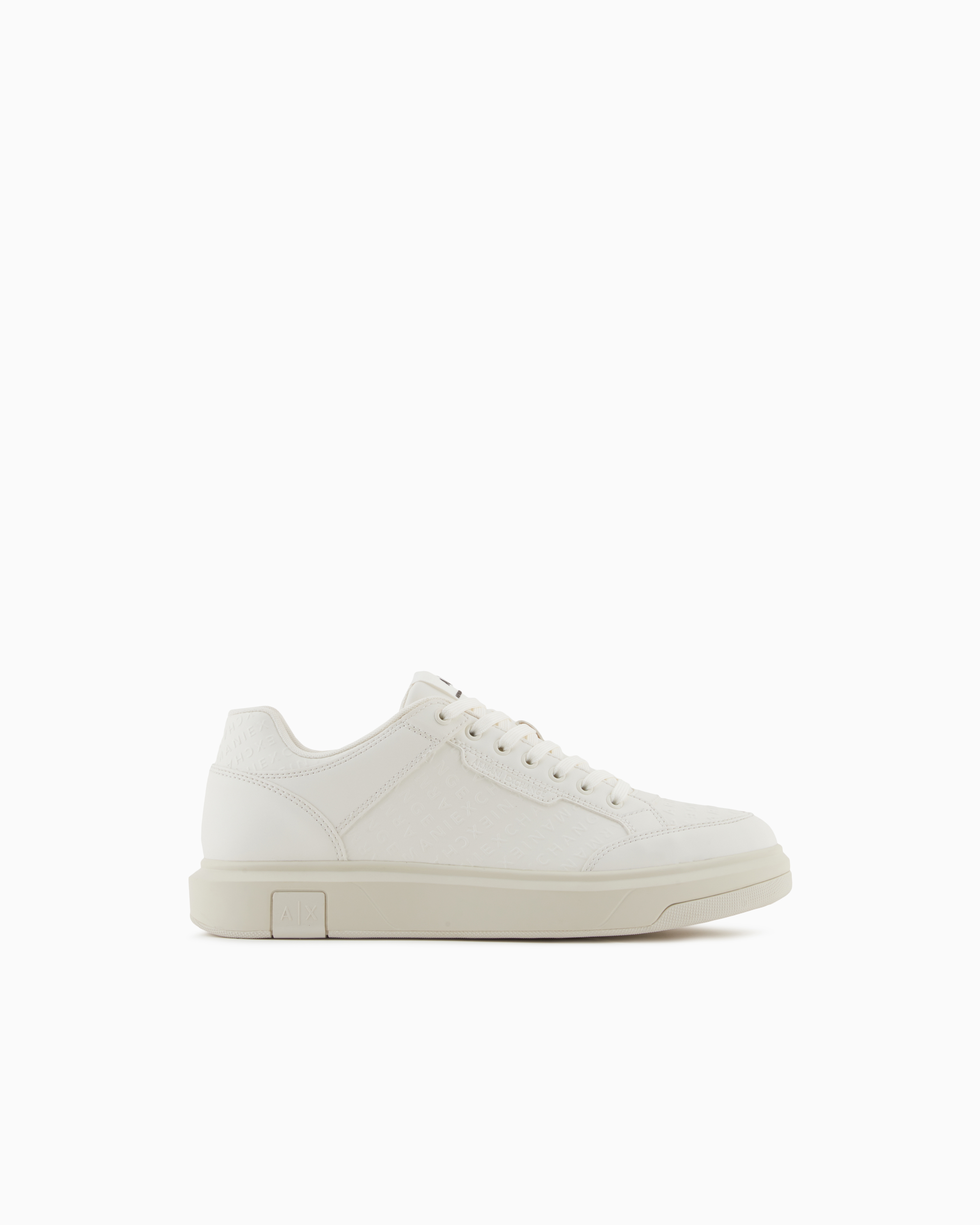 Armani Exchange Basic Sneakers With Stitching In Neutral